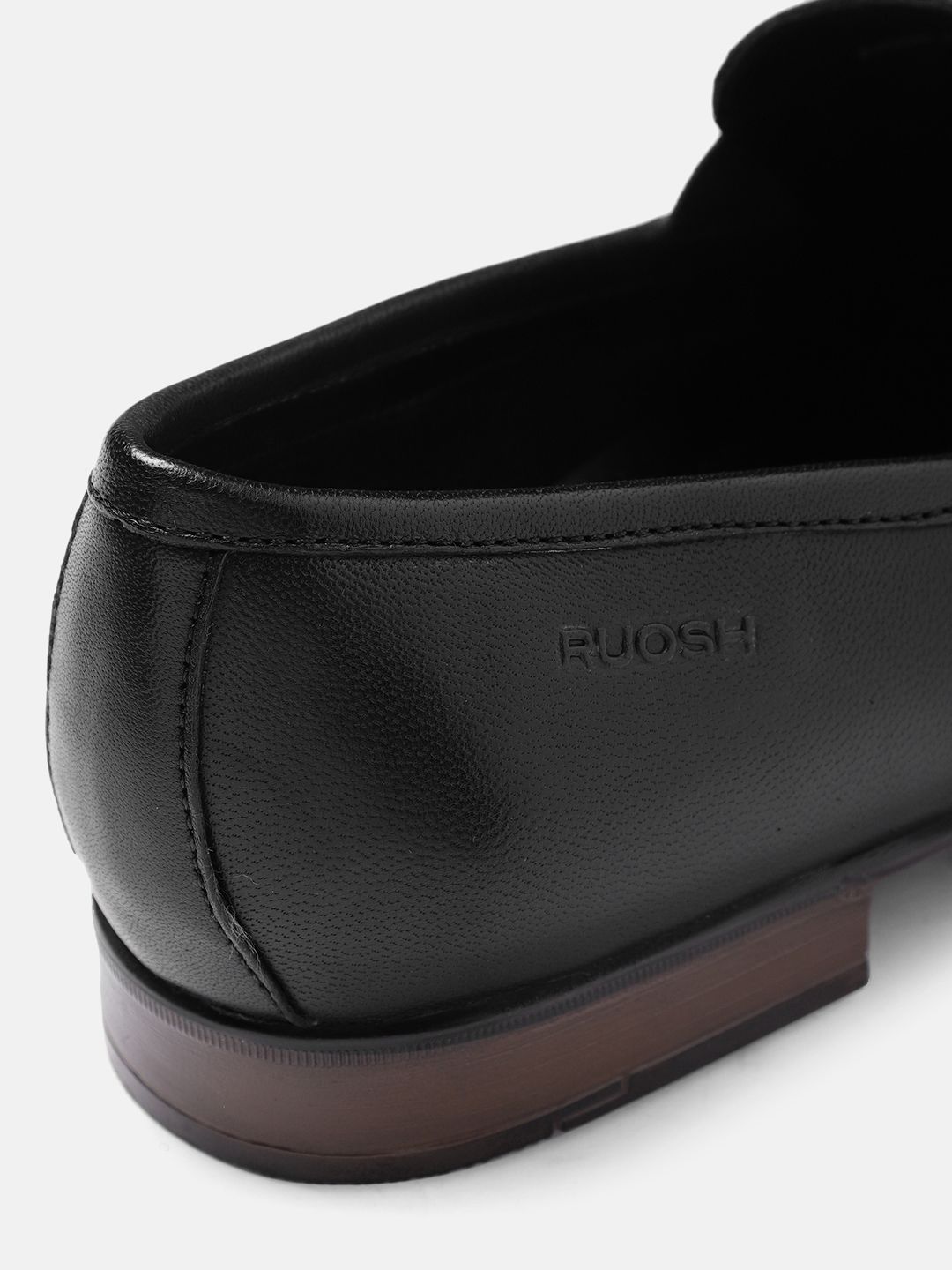 Ruosh Men Black Tassel Detail Battia Leather Slip-On Shoes (Image - 3)