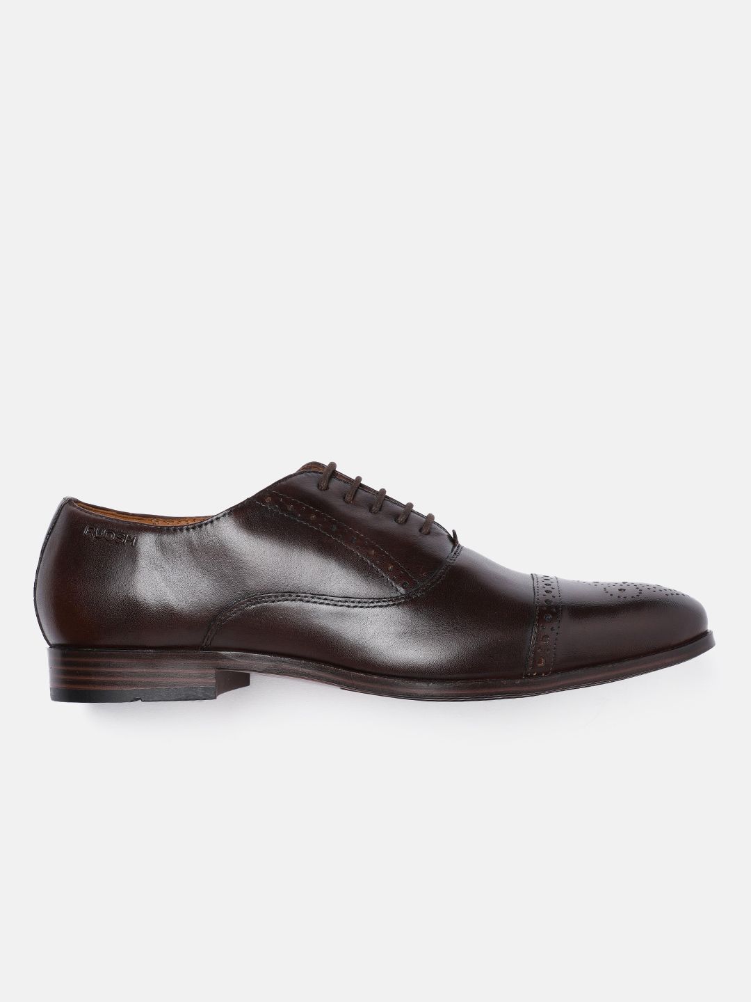 Ruosh Men Brown Solid Brisbane Leather Oxfords (Image - 1)