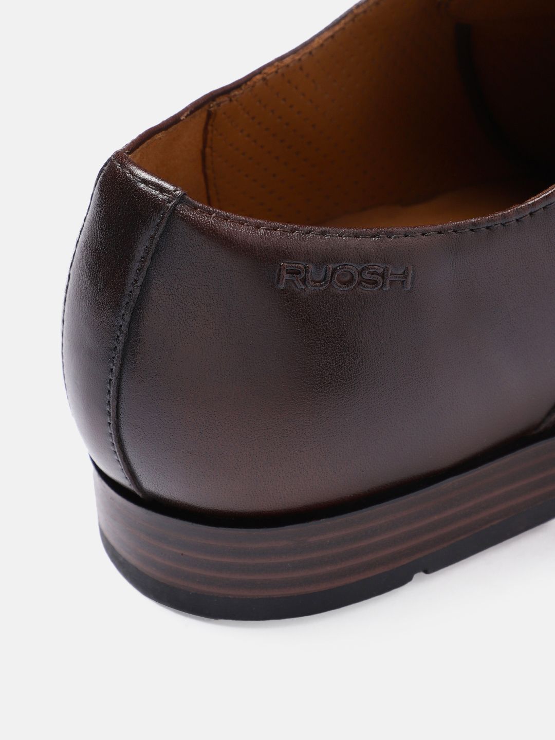 Ruosh Men Brown Solid Brisbane Leather Oxfords (Image - 3)
