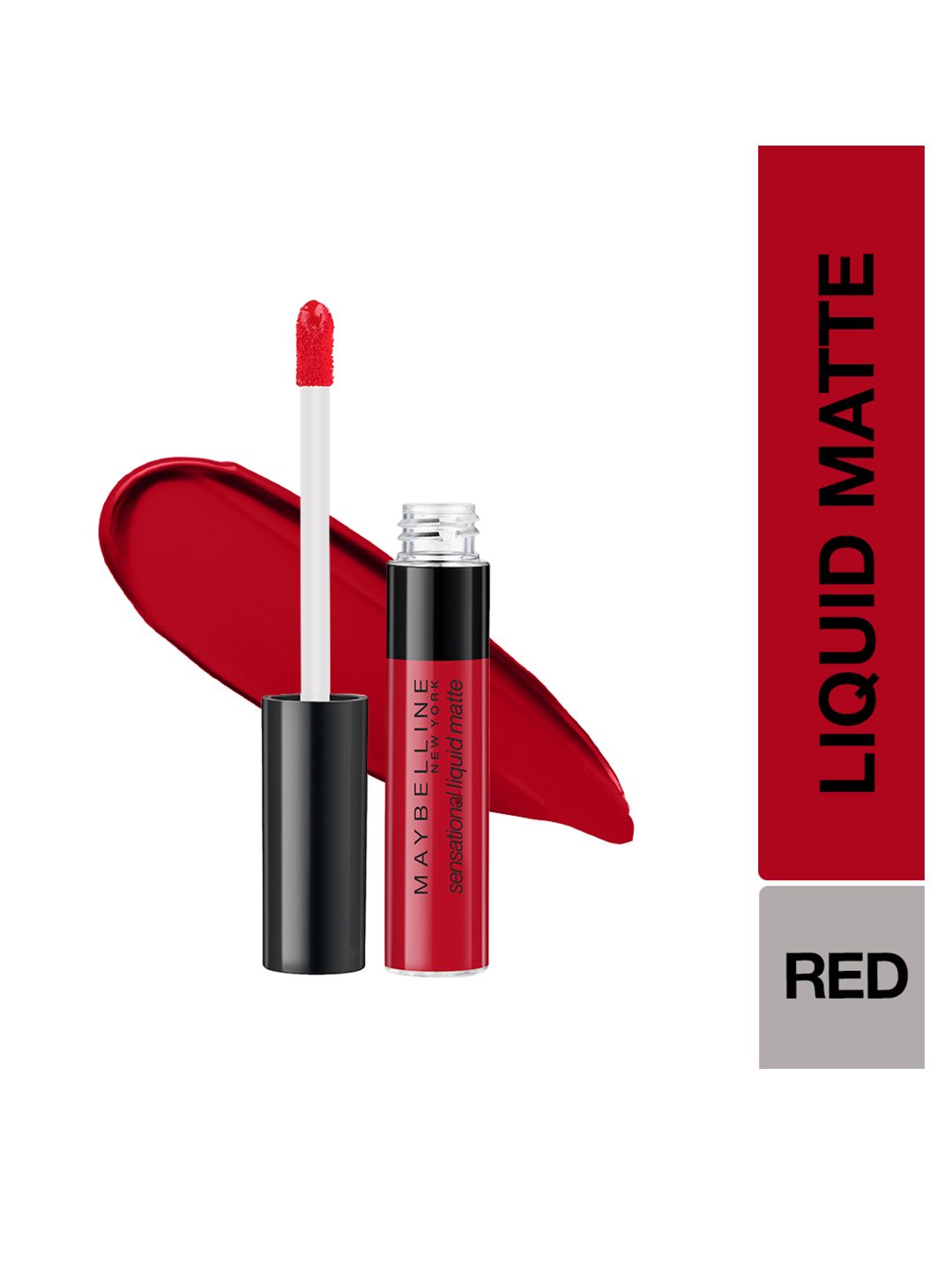 Maybelline New York Sensational Liquid Matte Lipstick Flush It Red 03 7 ml (Image - 1)