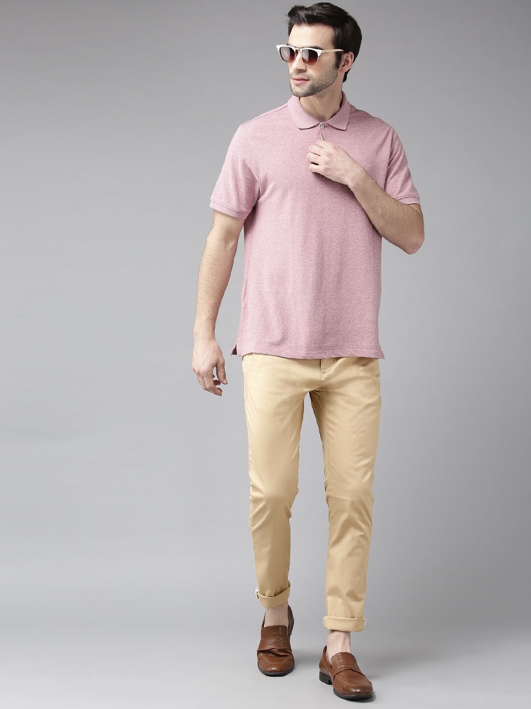 Blackberrys Men Beige Slim Fit Self Design Regular Trousers (Image - 3)