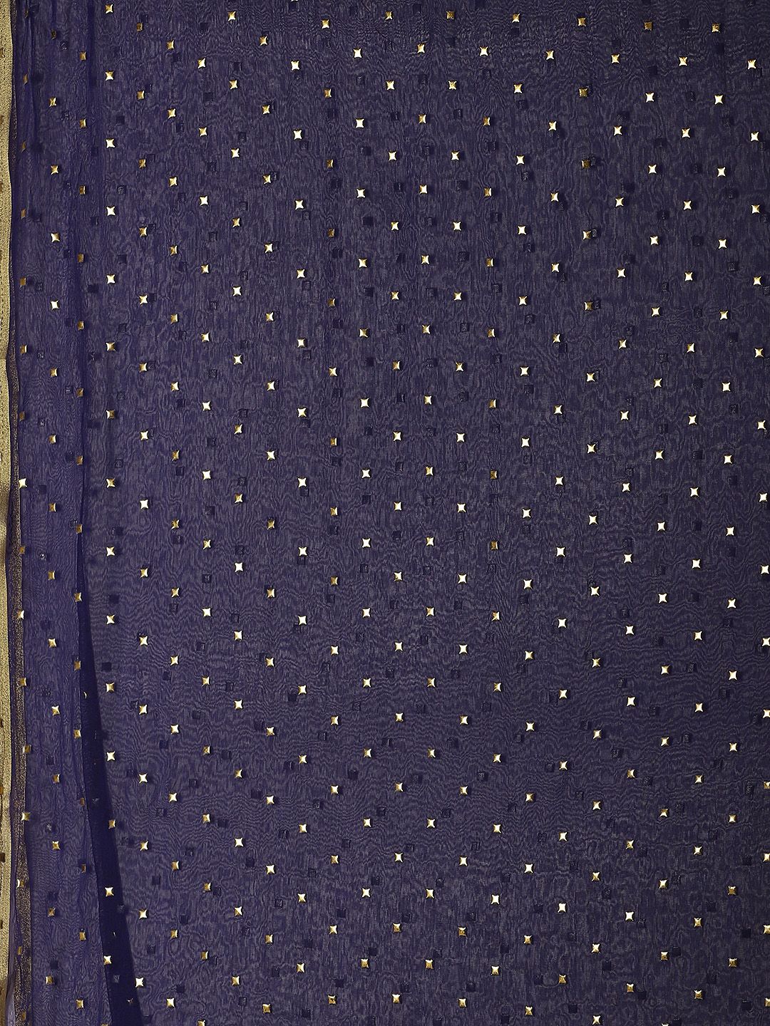 Ishin Navy Blue & Golden Embellished Saree (Image - 3)