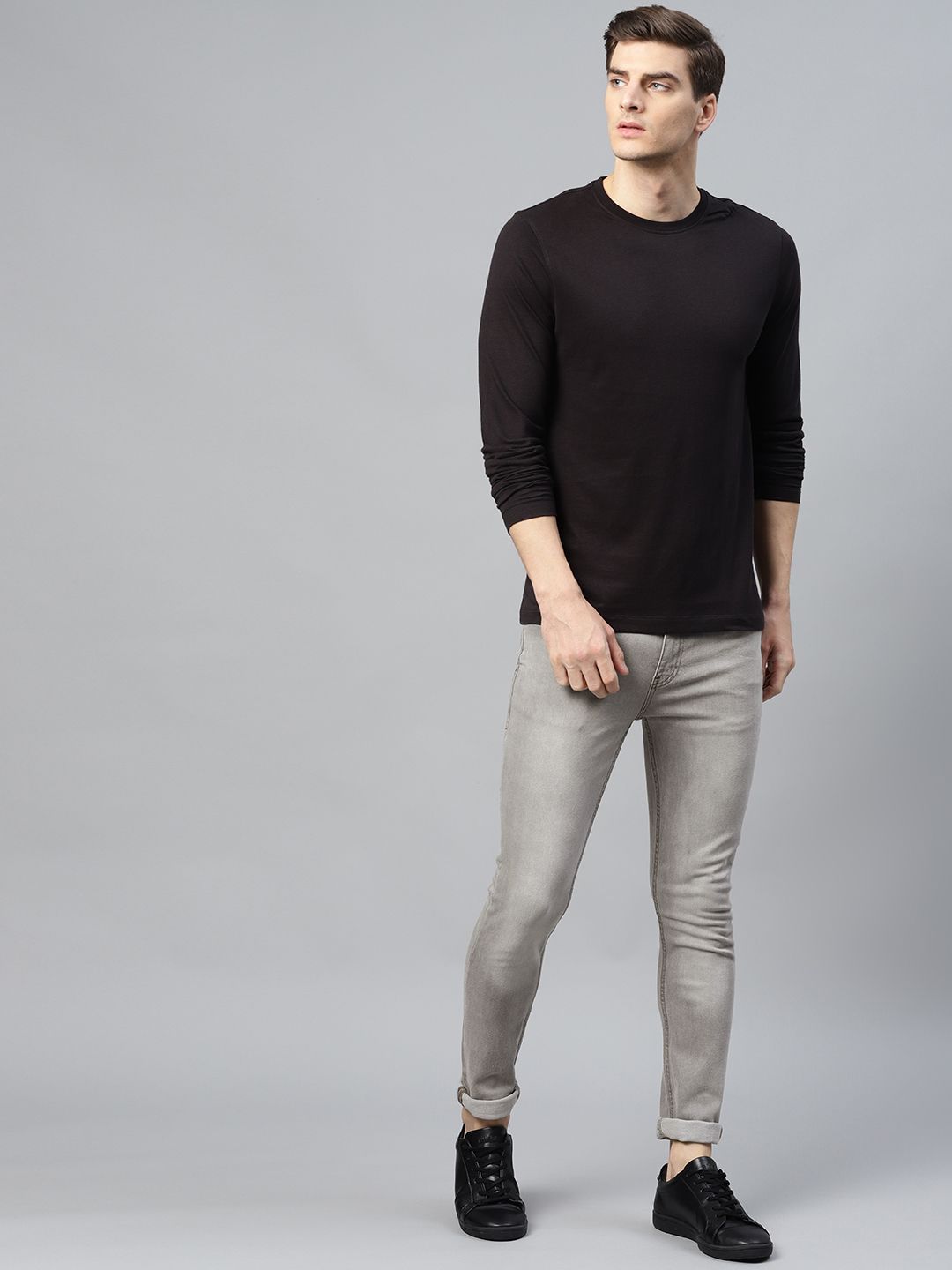 Roadster GreenTurn Men Grey Skinny Fit Mid-Rise Clean Look Stretchable Jeans (Image - 3)