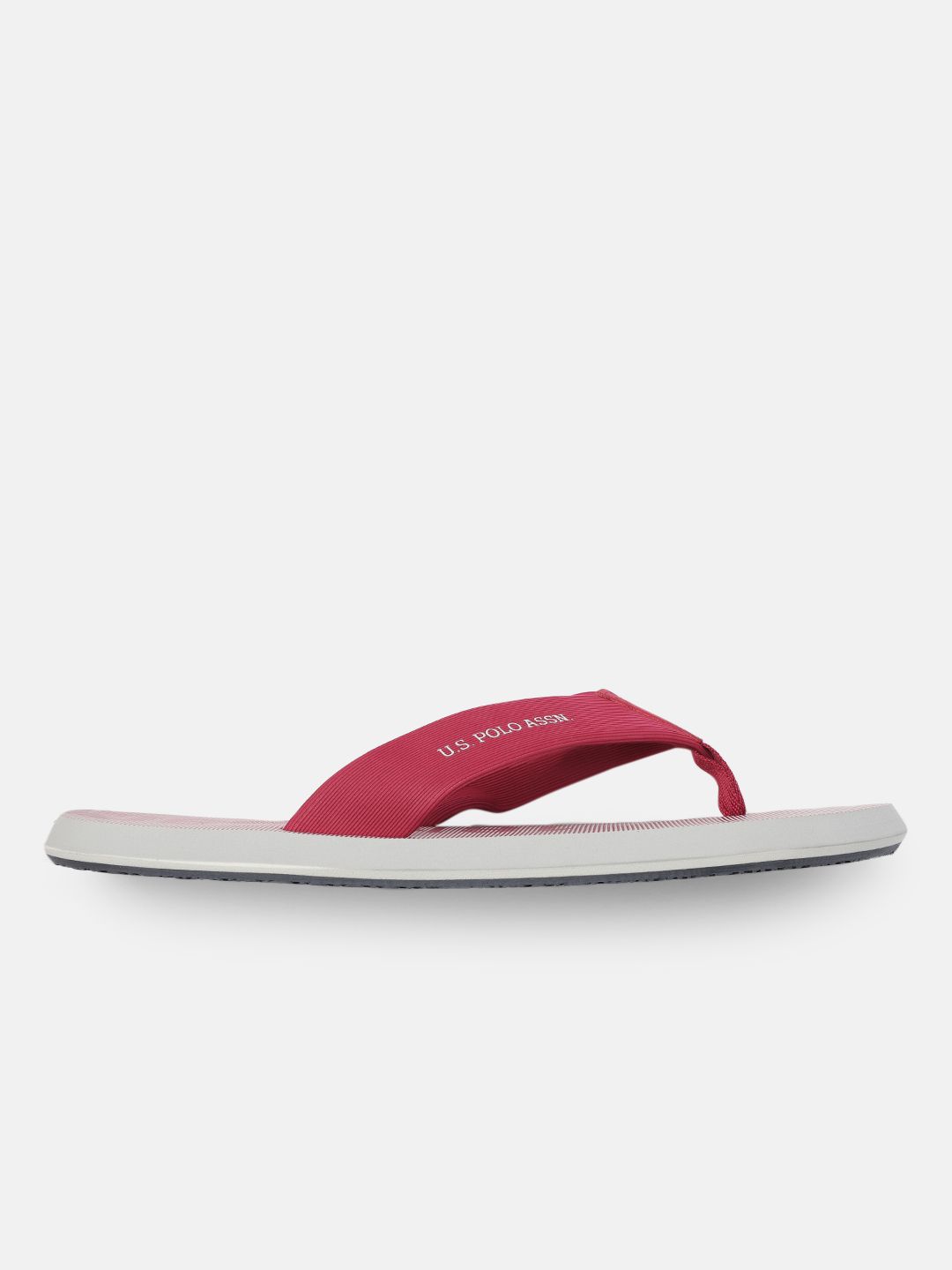 U.S. Polo Assn. Men Red & White Striped MARINOS Thong Flip-Flops (Image - 1)
