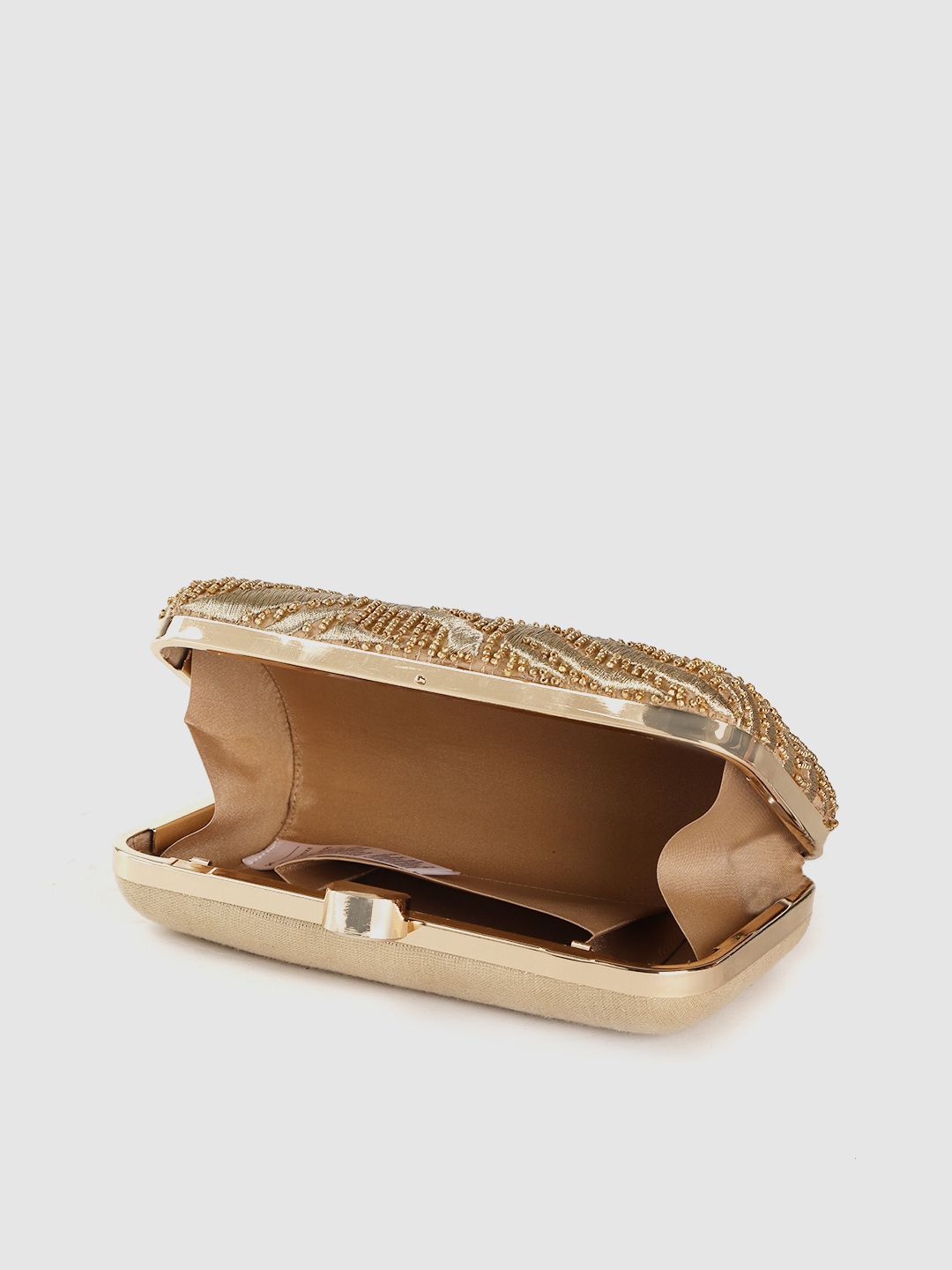 Accessorize Gold-Toned Embellished & Embroidered Box Clutch (Image - 3)