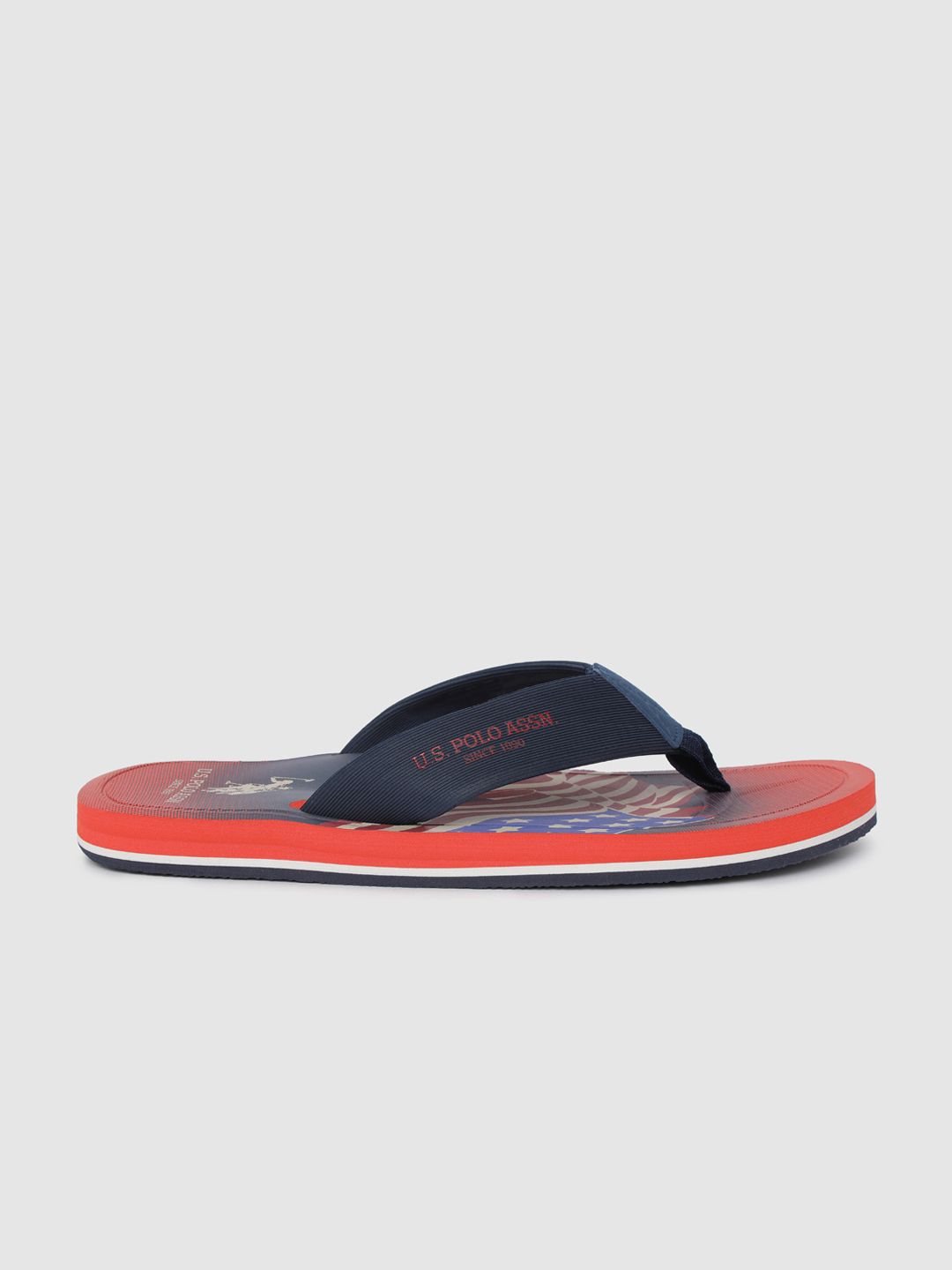 U.S. Polo Assn. Men Blue & Red Printed Thong Flip-Flops (Image - 2)
