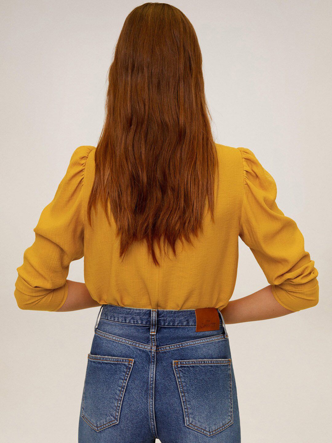 MANGO Women Mustard Yellow Solid Top (Image - 2)