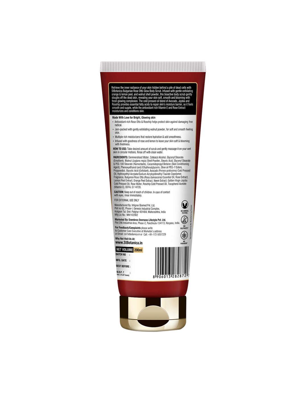 St.Botanica Bulgarian Rose Otto Glow Body Scrub 200 ml (Image - 1)