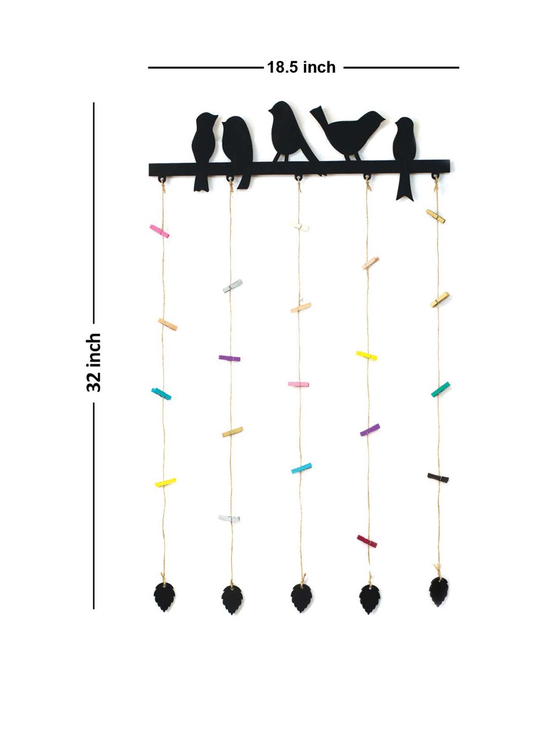 Art Street Black Birds Wall Hanging Photo Frame (Image - 2)