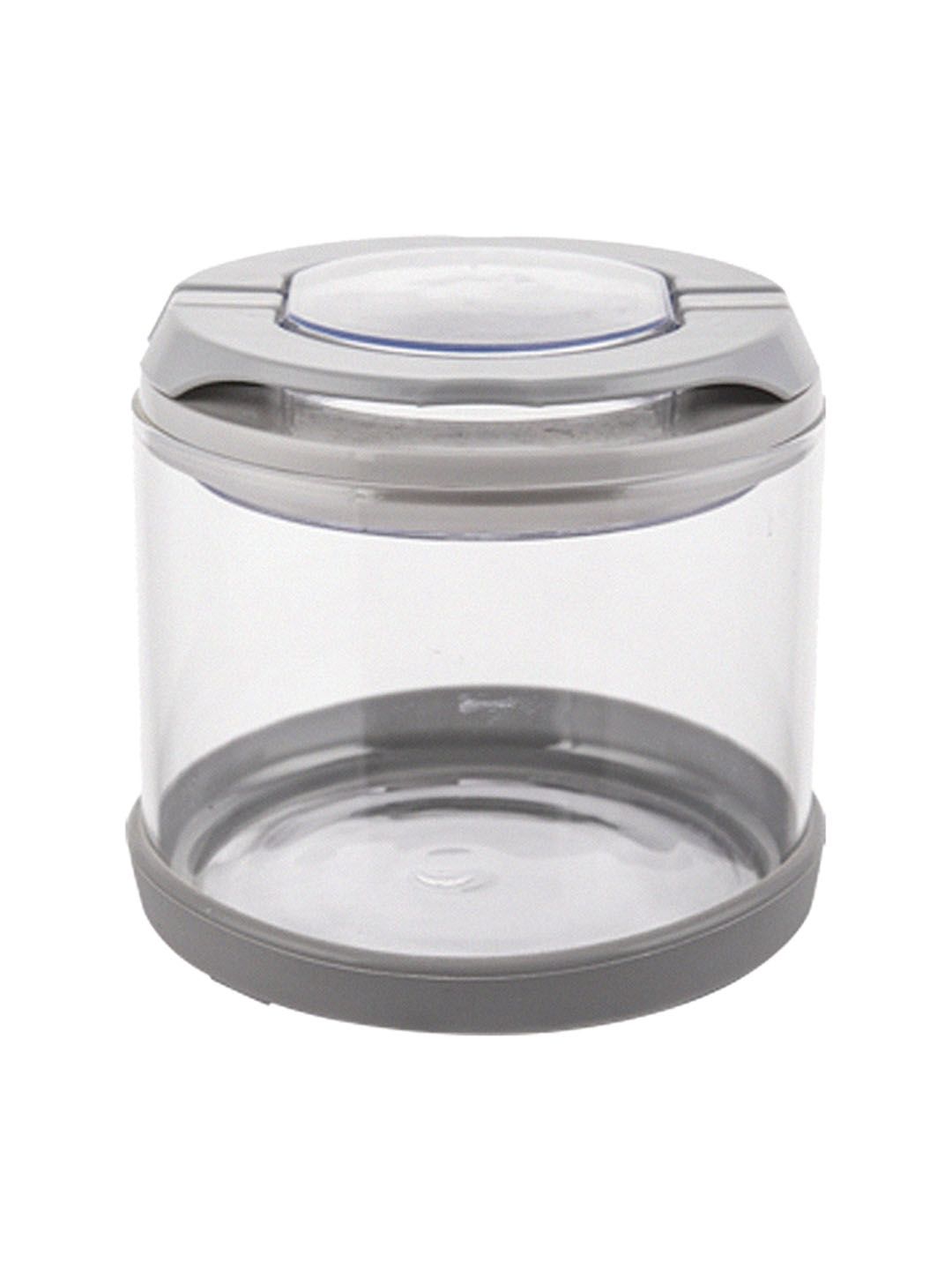 White Gold Set Of 3 Transparent & Grey Flip Lock-Tight Borosilicate Glass Storage Jars (Image - 2)