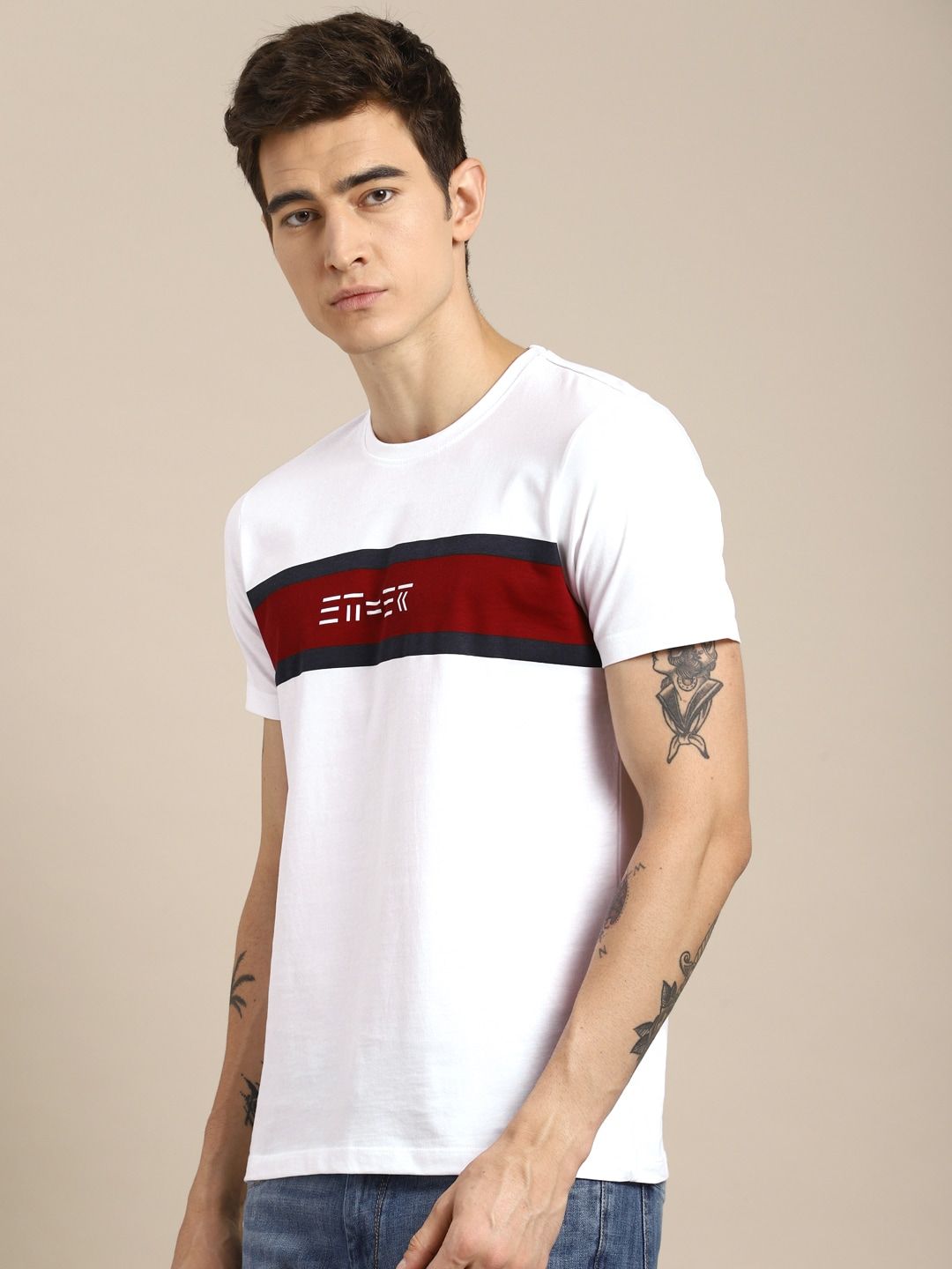 ether Men White Chest Printed T-shirt (Image - 3)