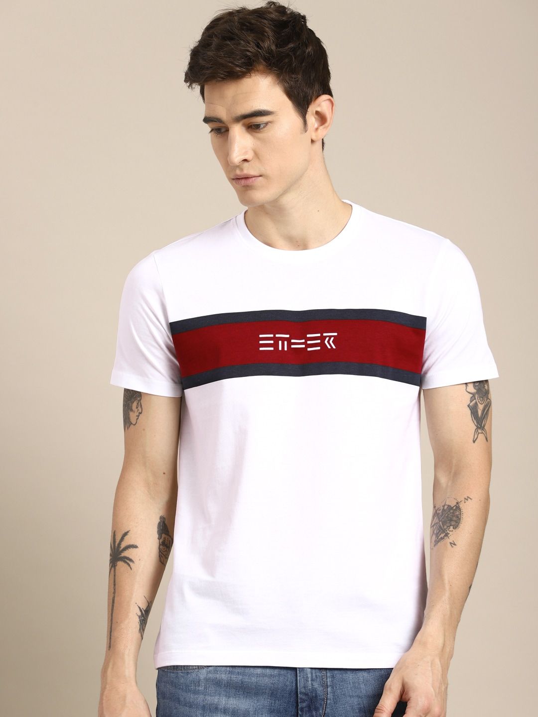 ether Men White Chest Printed T-shirt (Image - 2)