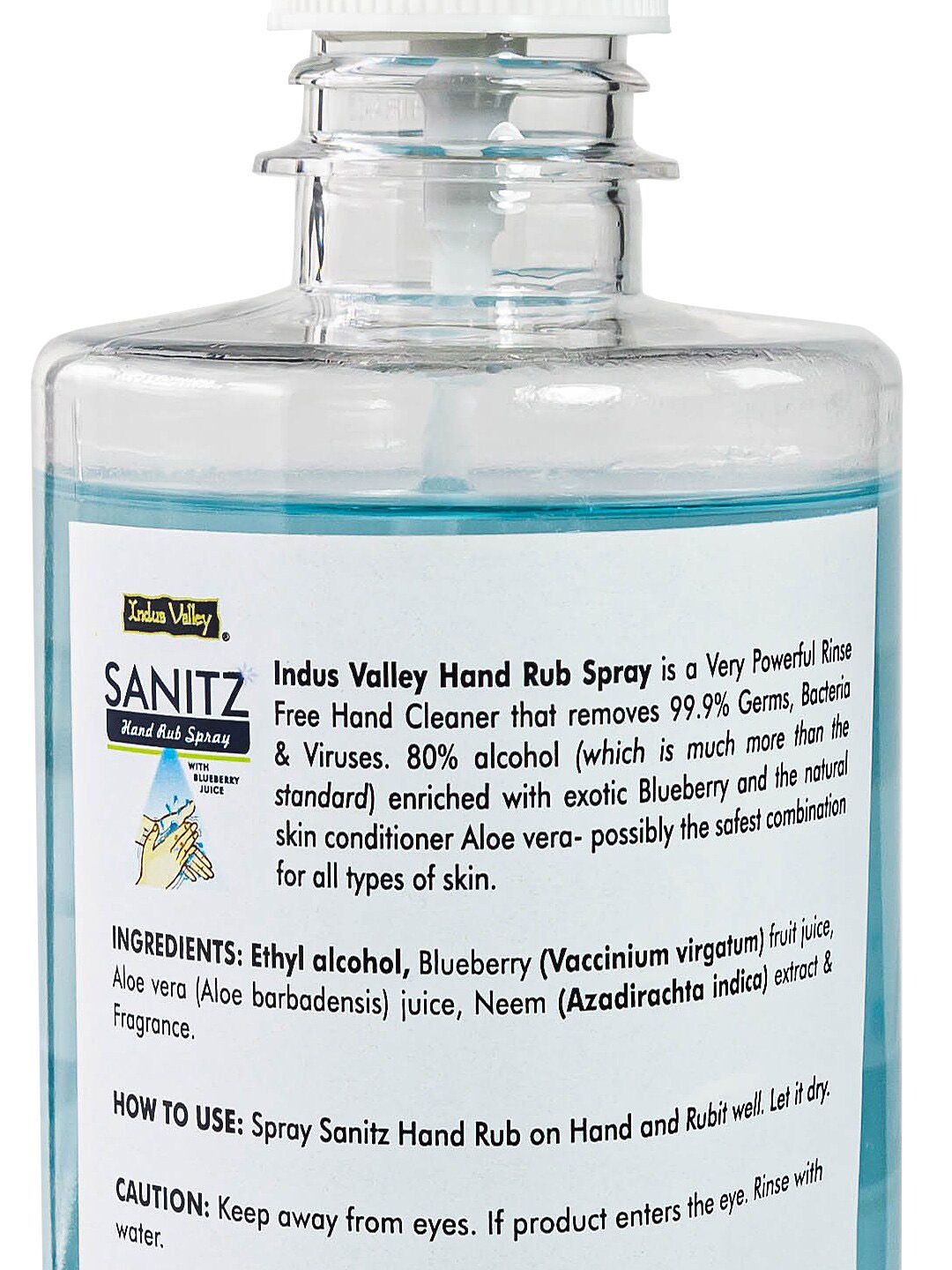 Indus valley Hand rub spray sanitizer with blueberry juice- 500ml (Image - 2)