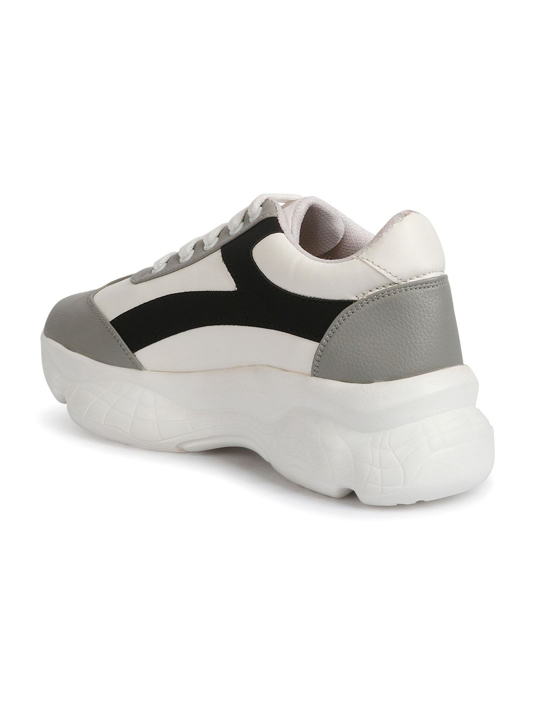 ZAPATOZ Women Grey & White Colourblocked Walking Shoes (Image - 1)