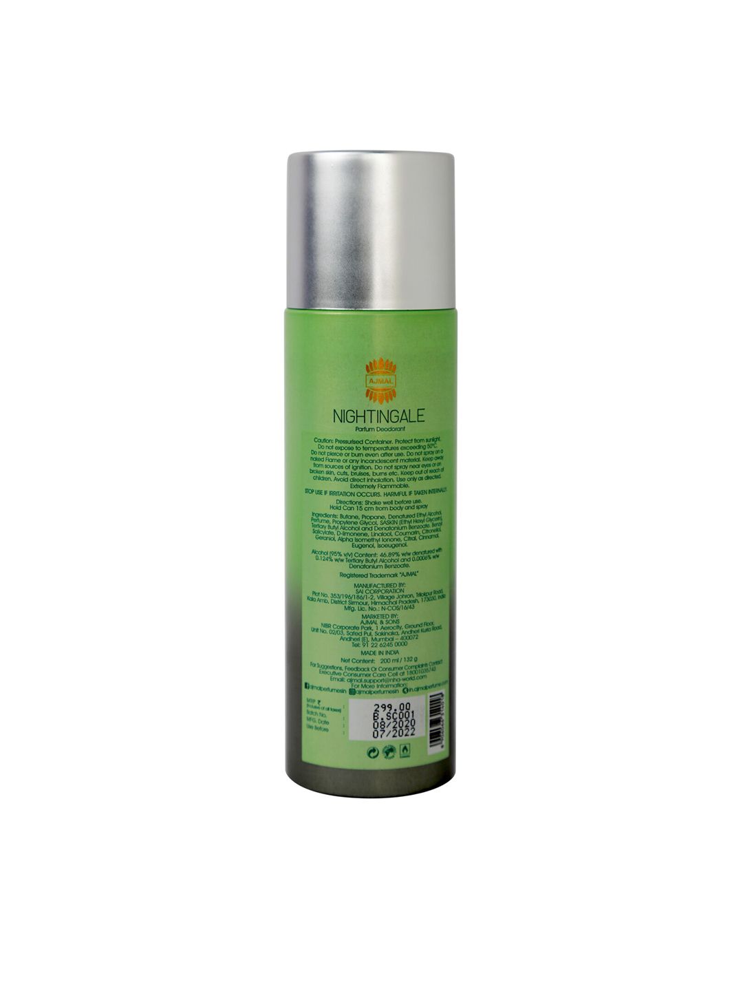 Ajmal Adult Nightingale Deodorant 200 ml (Image - 1)