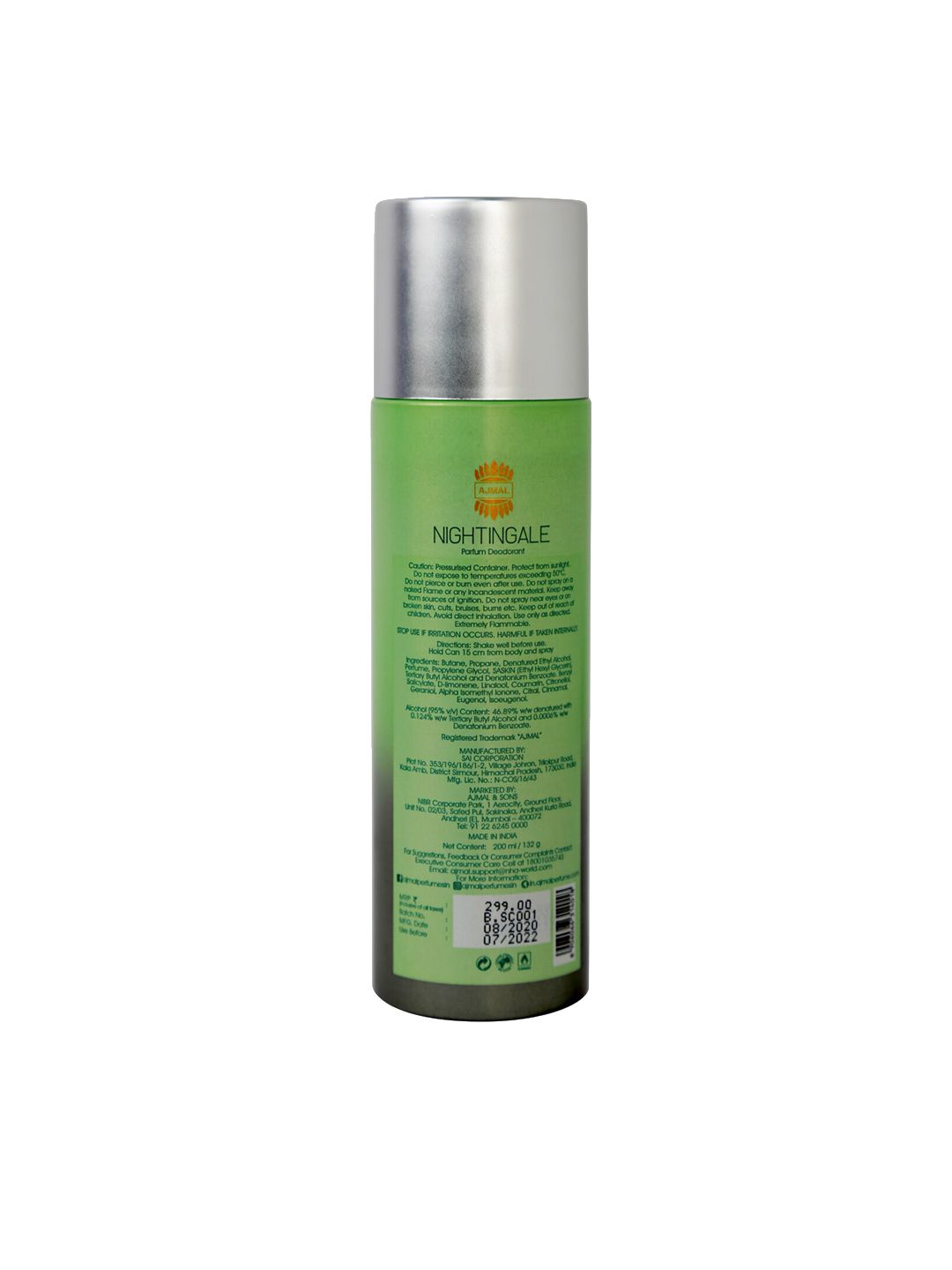 Ajmal Magnetize Deodorant Spicy Aromatic Woody Fragrance 200 ml (Image - 1)