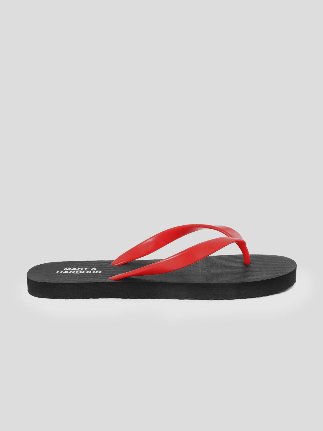 Mast & Harbour Men Red & Black Solid Thong Flip-Flops (Image - 2)