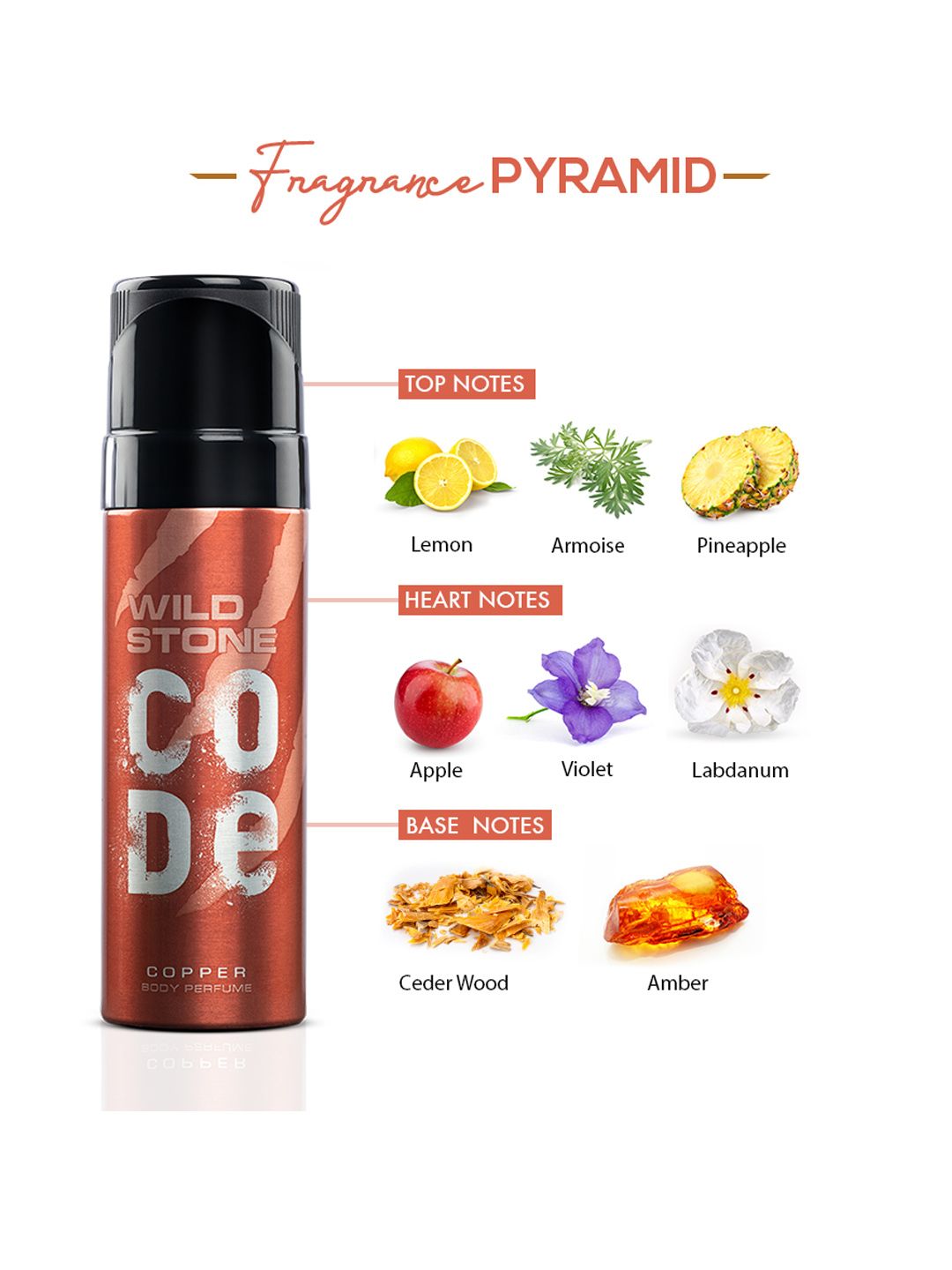 Wild stone Men Set of 3 Code Copper Perfume Body Spray (Image - 1)