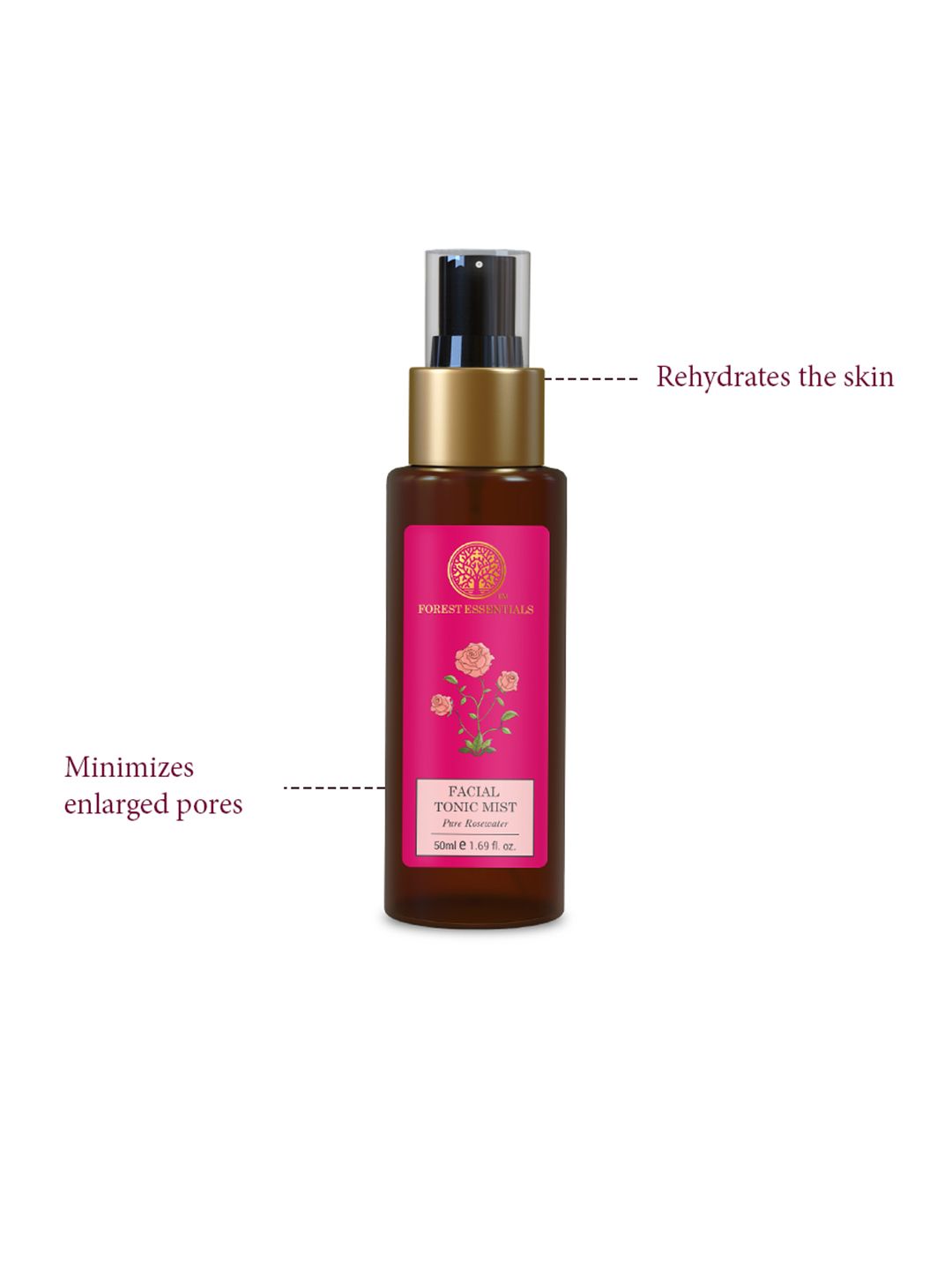 Forest Essentials Unisex Pure Rosewater Facial Tonic Mist 50 ml (Image - 2)