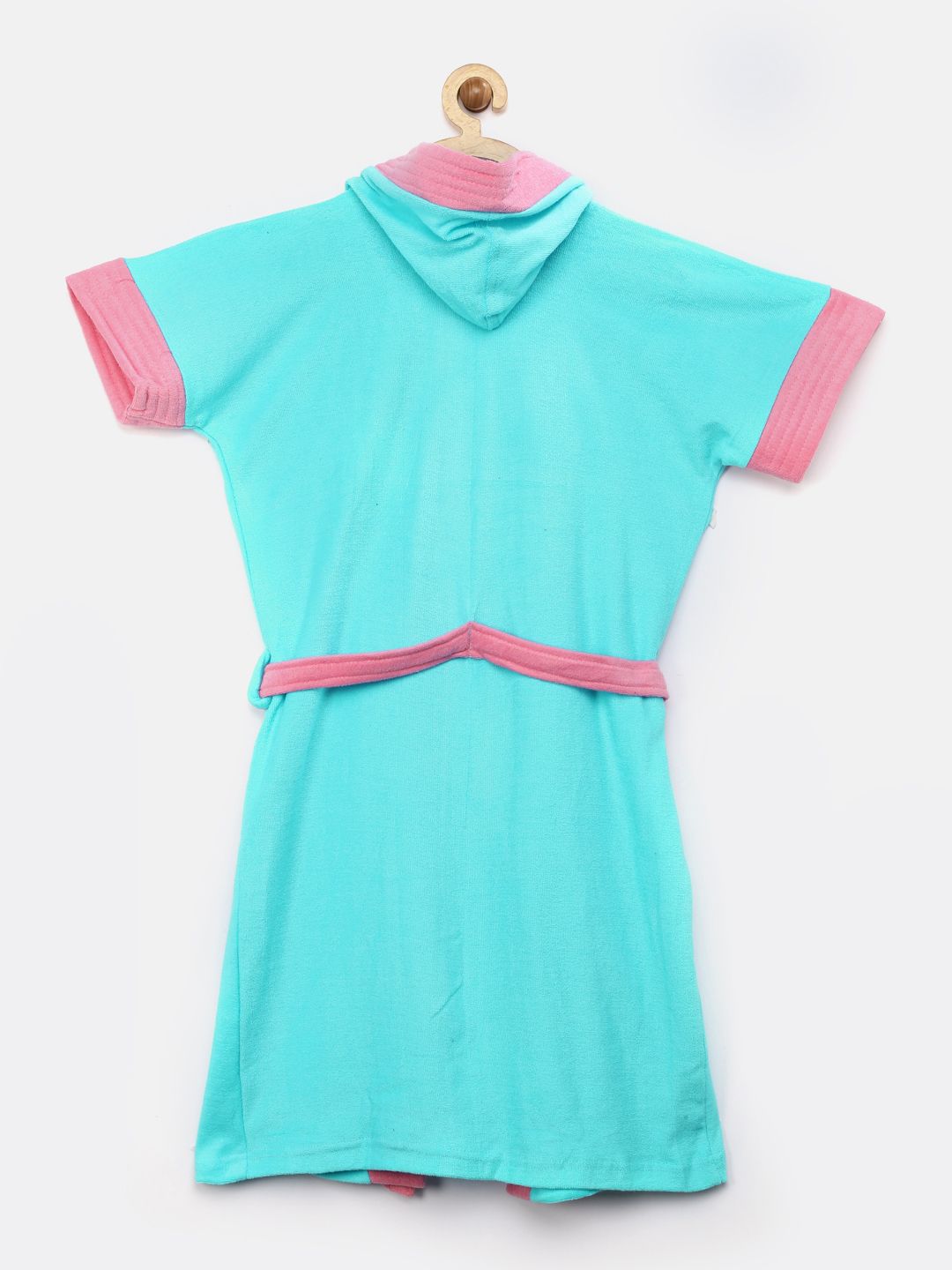 Sand Dune Girls Light Blue & Pink Hooded Bath Robe (Image - 1)