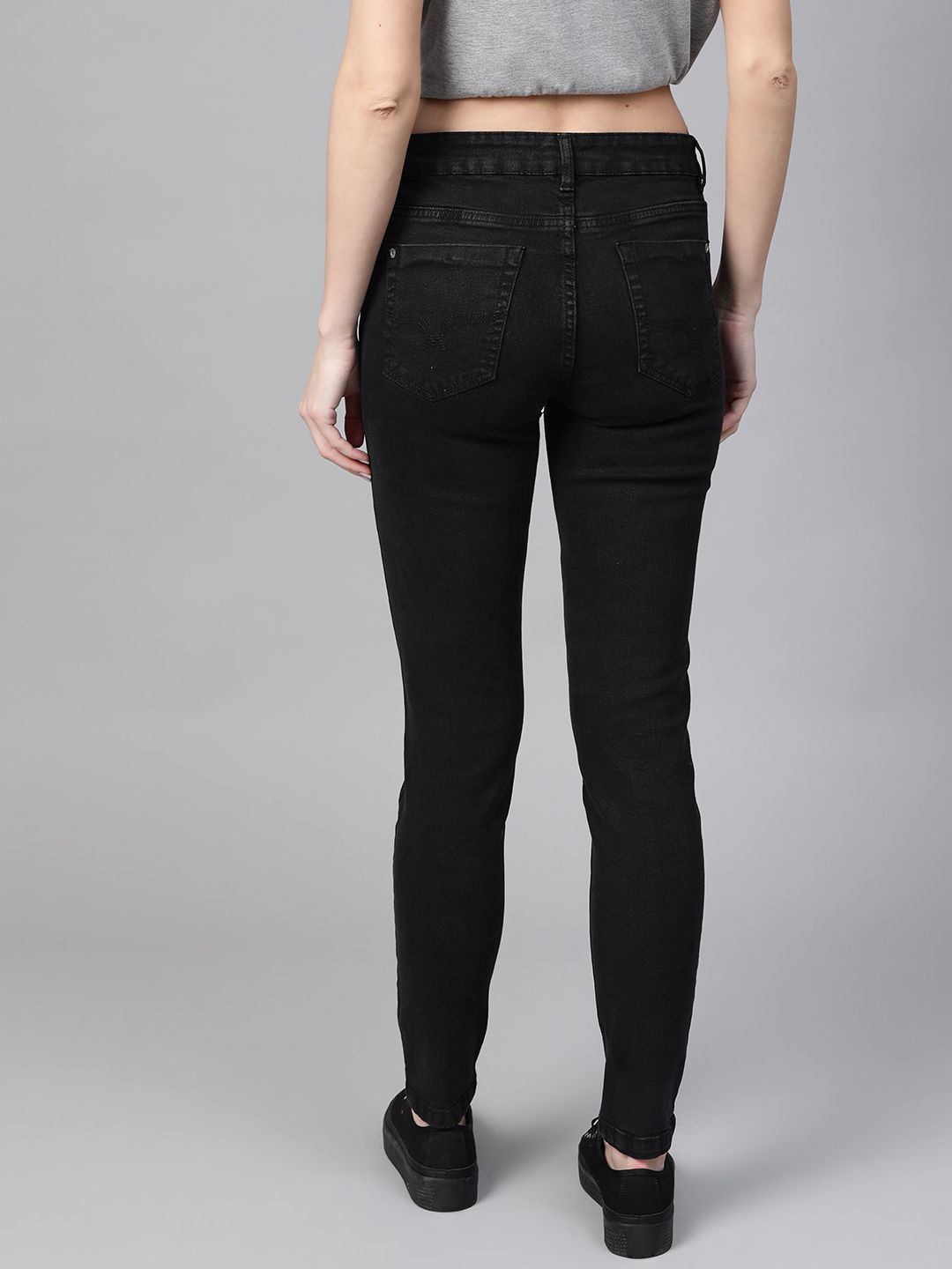 Roadster Women Black Skinny Fit Mid-Rise Clean Look Stretchable Jeans (Image - 2)