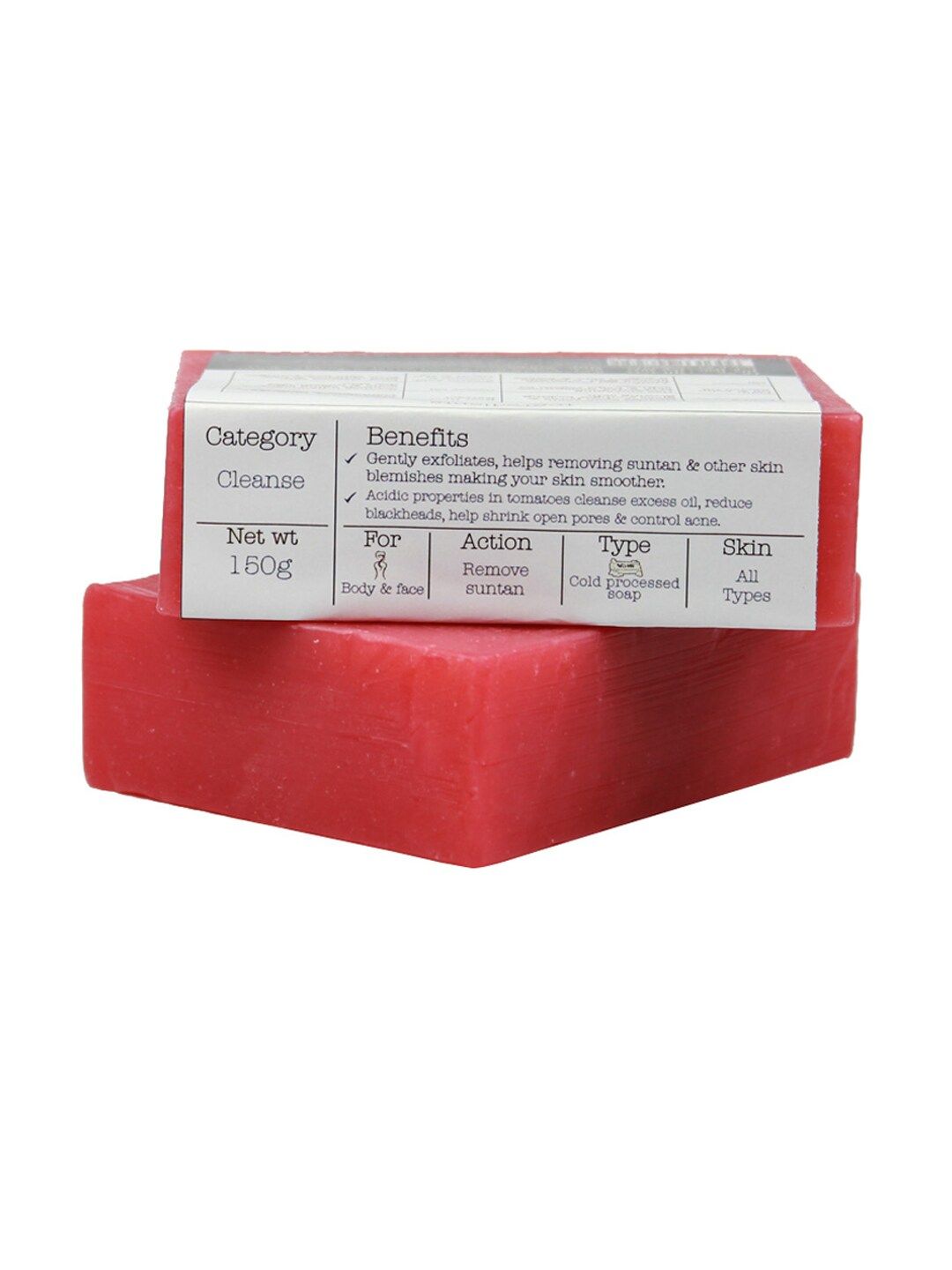 Soulflower Sustainable Unisex Pack of 2 Juicy Red Tomato Soaps (Image - 2)