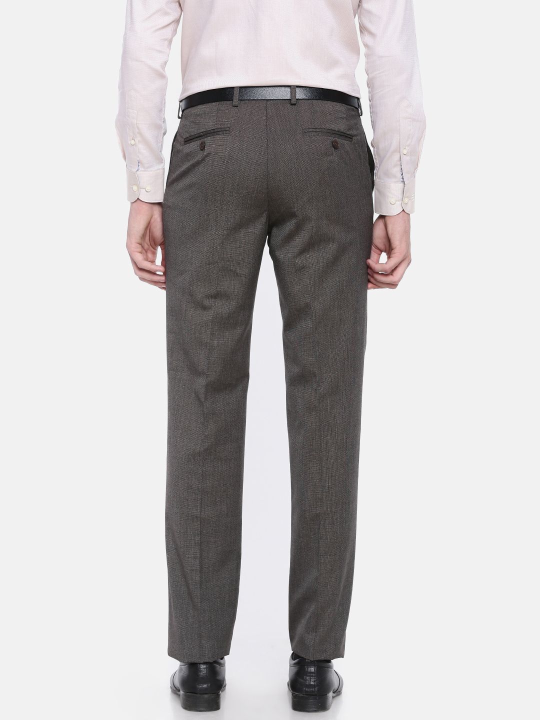 Arrow Men Brown Smart Regular Fit Solid Formal Trousers (Image - 2)