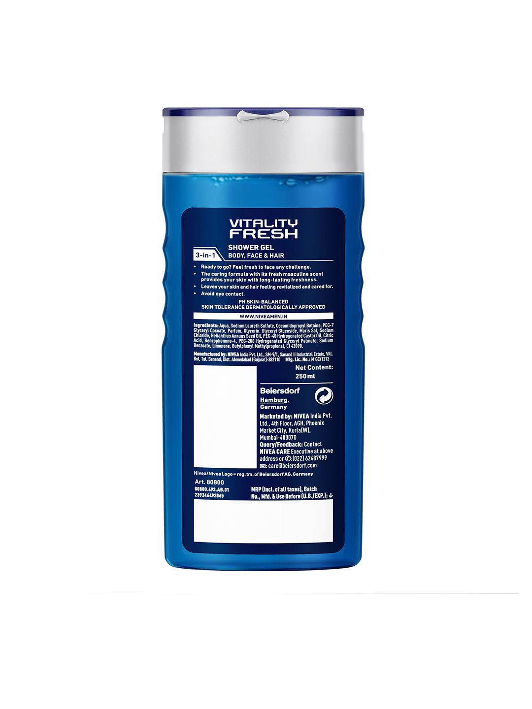 Nivea Men Vitality Fresh 3-in-1 Shower Gel 250 ml (Image - 1)