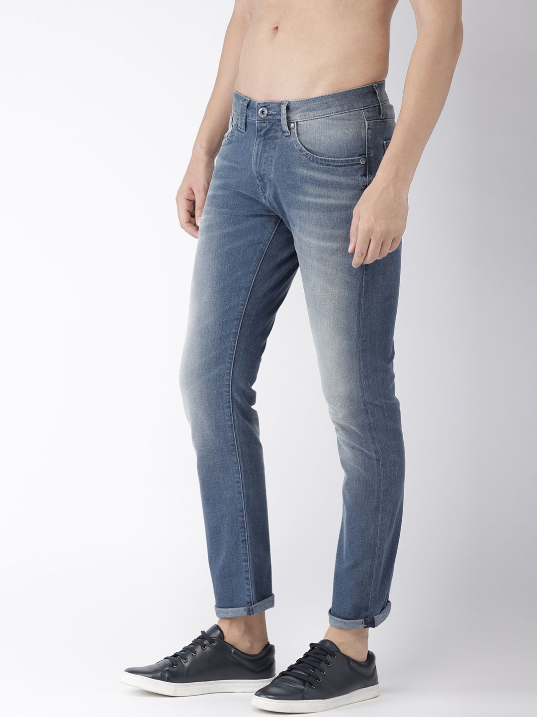 Flying Machine Men Blue Micheal Slim Tapered Fit Mid-Rise Clean Look Stretchable Jeans (Image - 1)