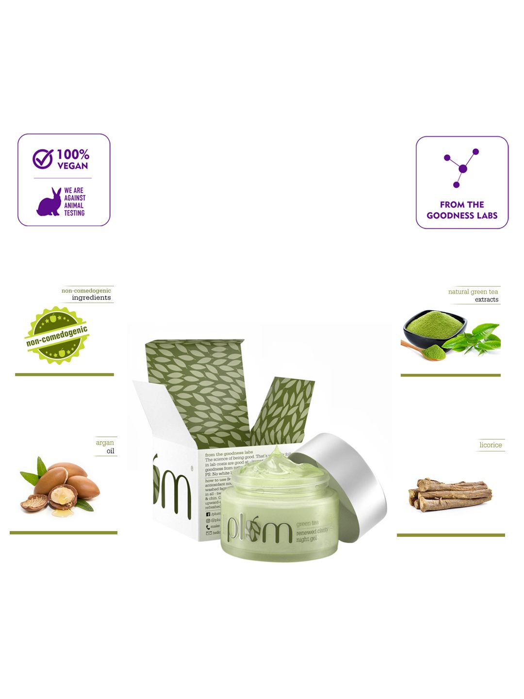 Plum Green Tea Renewed Clarity Night Gel 50ml (Image - 2)