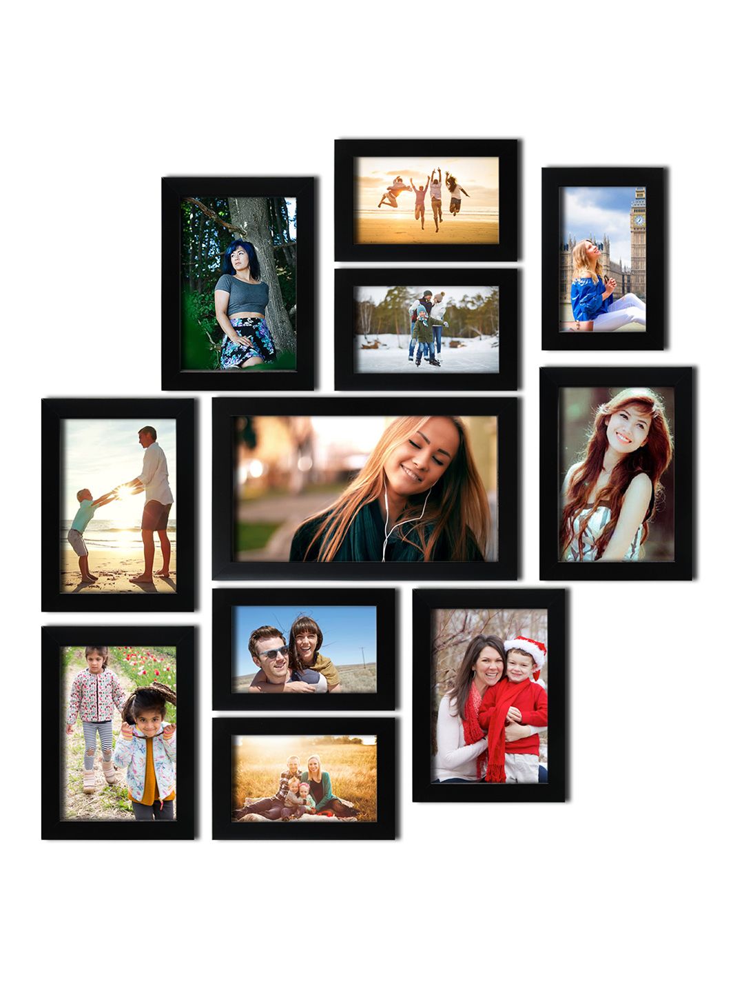 RANDOM Set of 11 Black Photo frames (Image - 1)