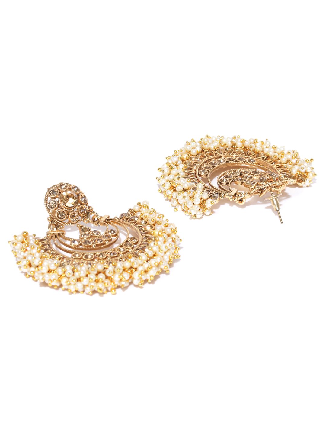 PANASH Gold-Plated Handcrafted Crescent Shaped Chandbalis (Image - 2)