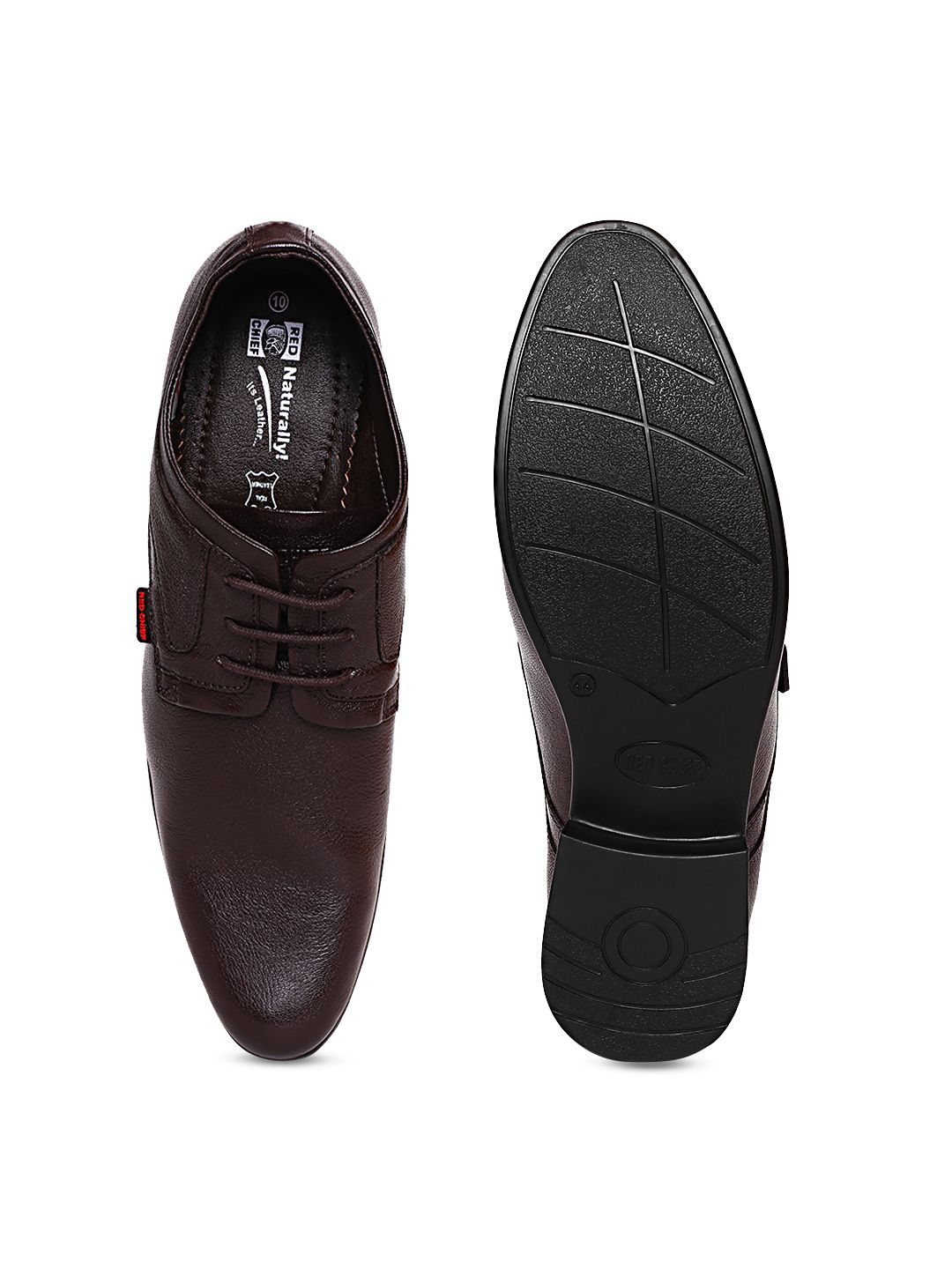 Red Chief Men Coffee Brown Leather Formal Derbys (Image - 3)