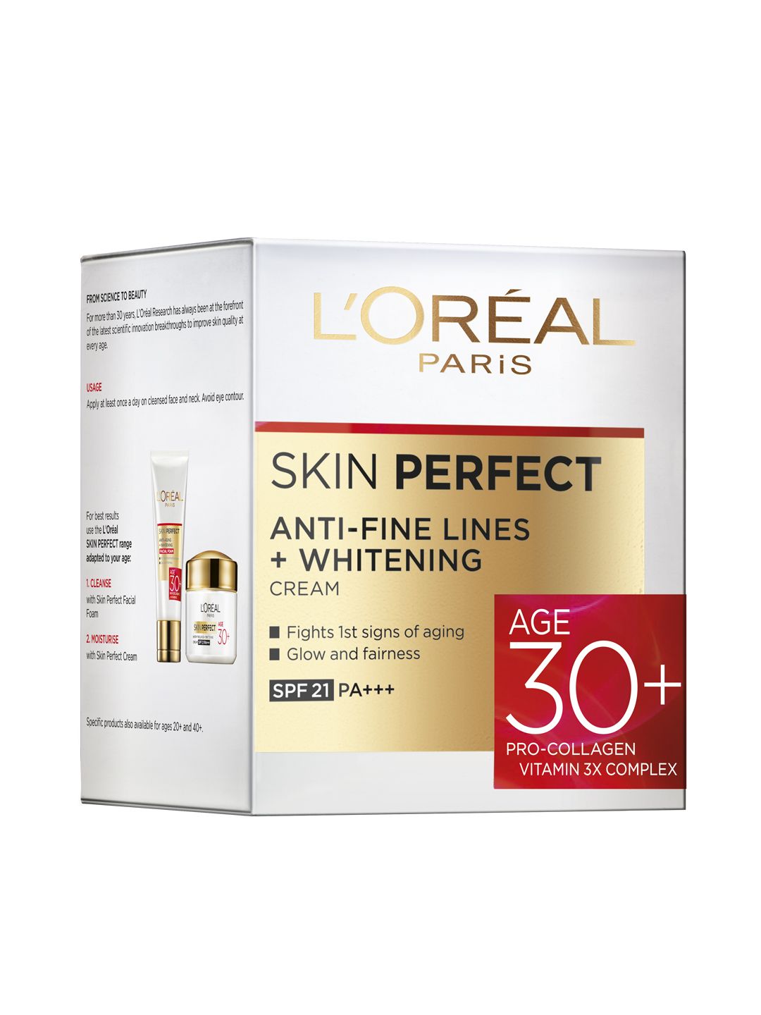 LOreal Paris Unisex Skin Perfect Age 30+ Anti-Fine Lines + Whitening Sustainable Cream with SPF 21 50g (Image - 2)