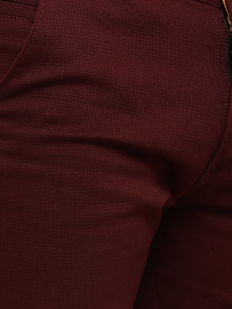 Nation Polo Club Men Maroon Skinny Fit Solid Chinos (Image - 3)