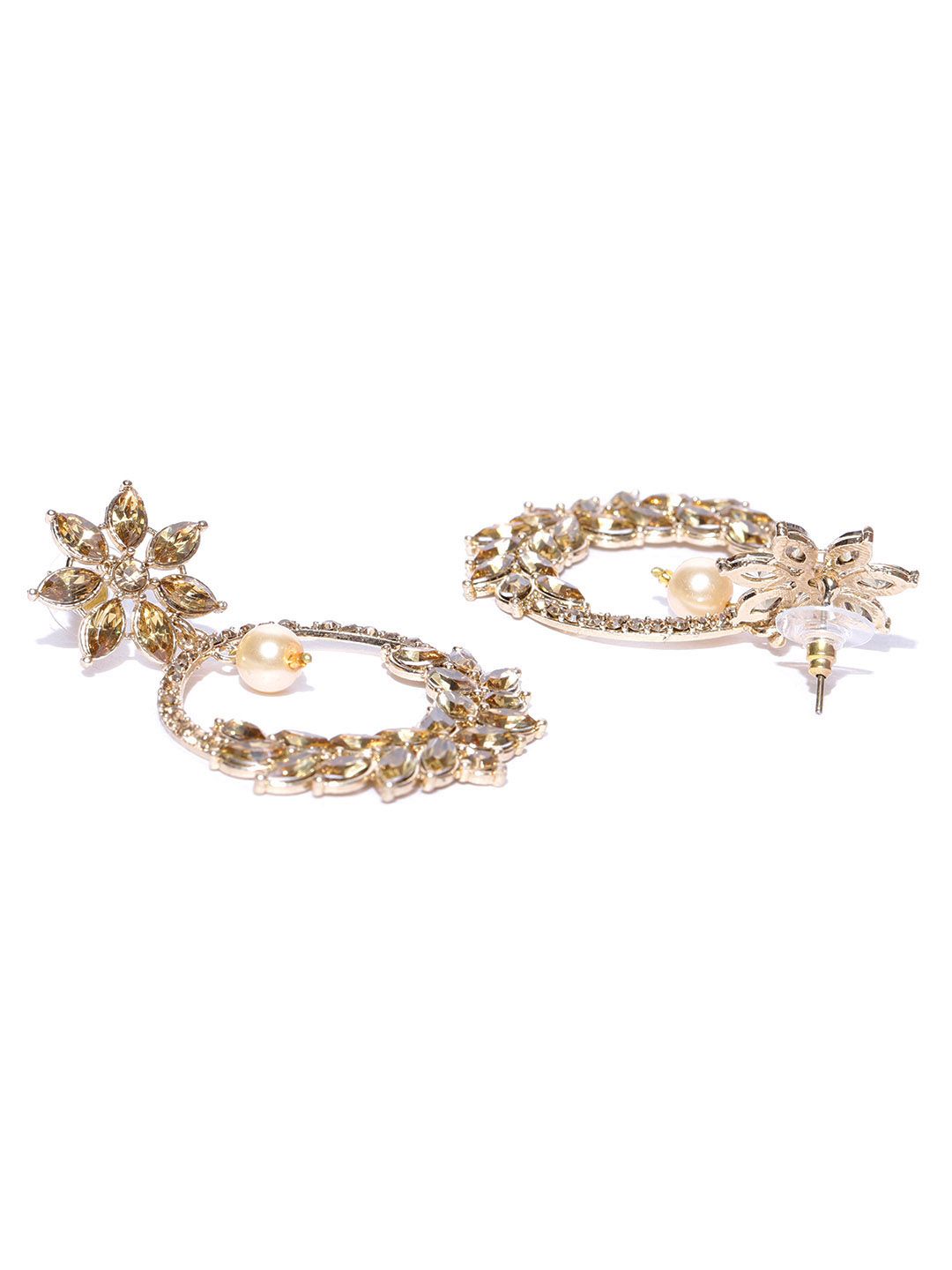 Zaveri Pearls Off-White Gold-Plated Classic Chandbalis (Image - 1)