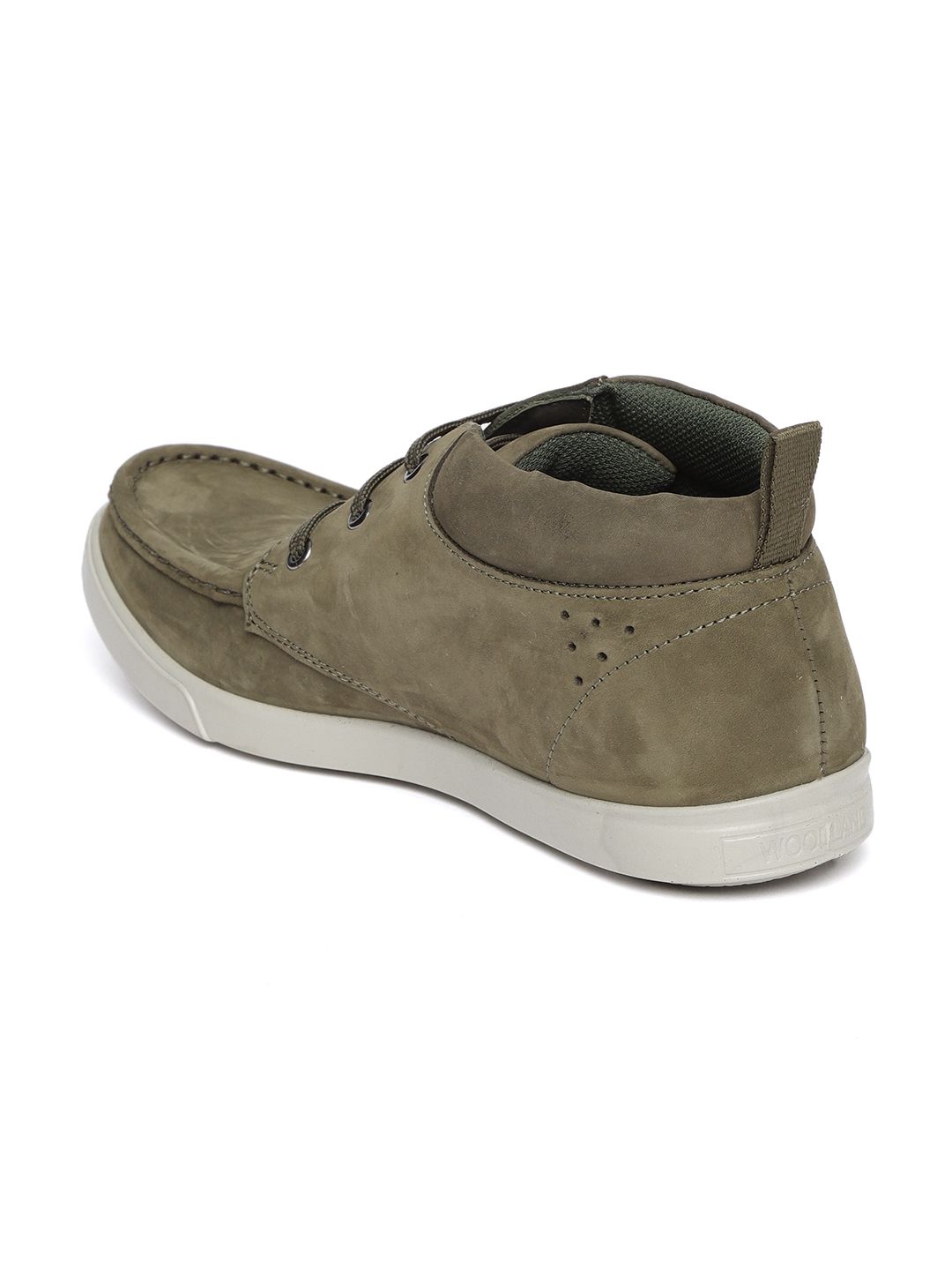 Woodland ProPlanet Men Olive Green Nubuck Leather Sneakers (Image - 1)