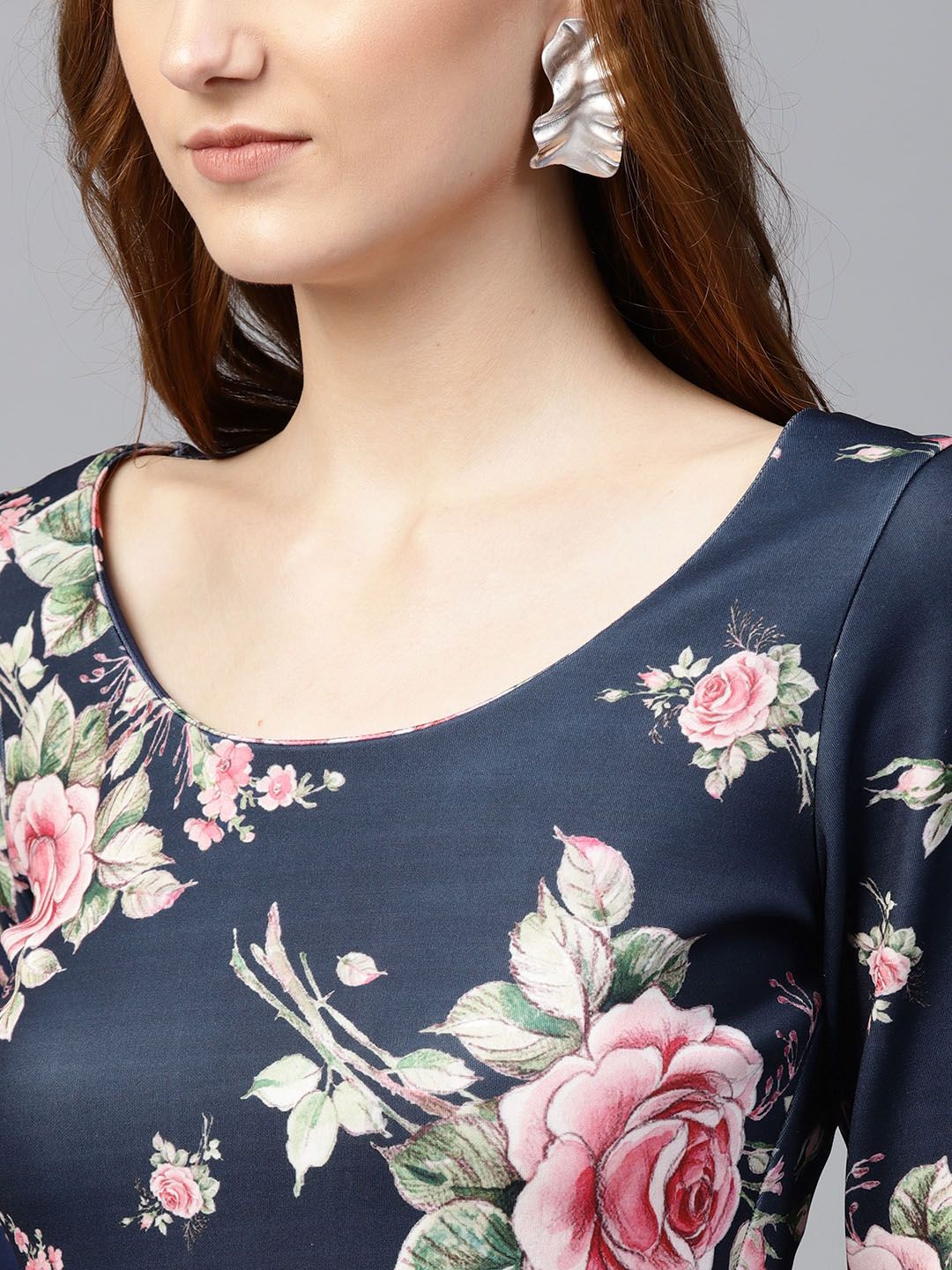 SASSAFRAS Women Blue Printed Peplum Top (Image - 1)