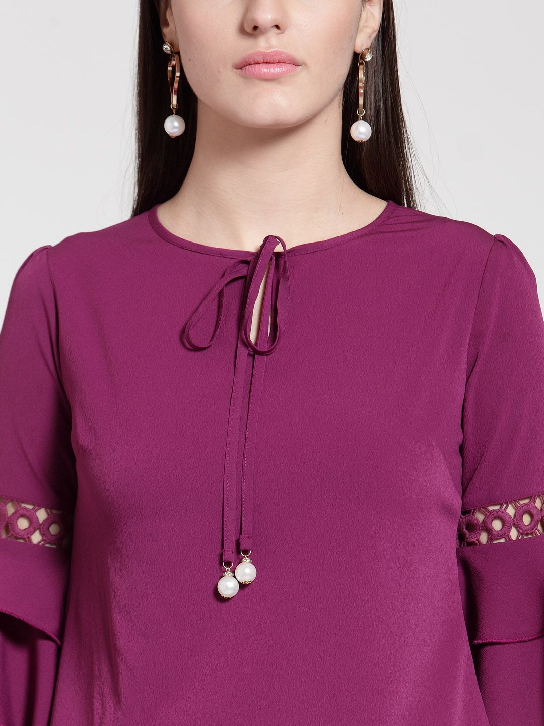 plusS Women Purple Solid Top (Image - 1)