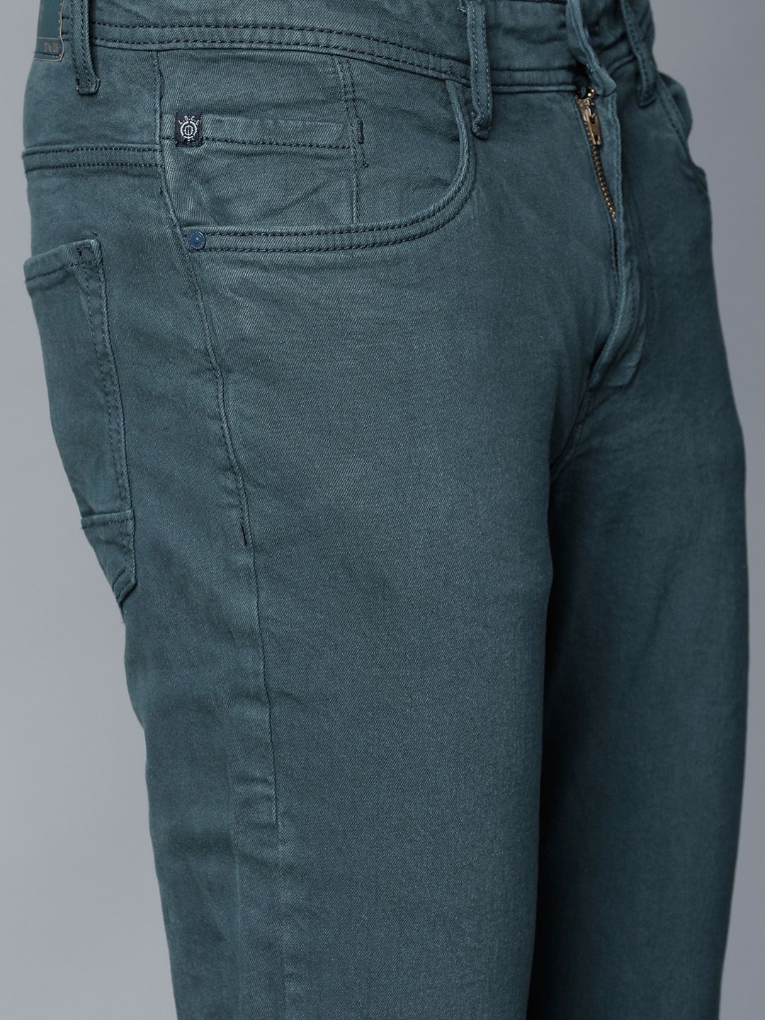 LOCOMOTIVE Men Green Slim Fit Mid-Rise Clean Look Stretchable Jeans (Image - 3)