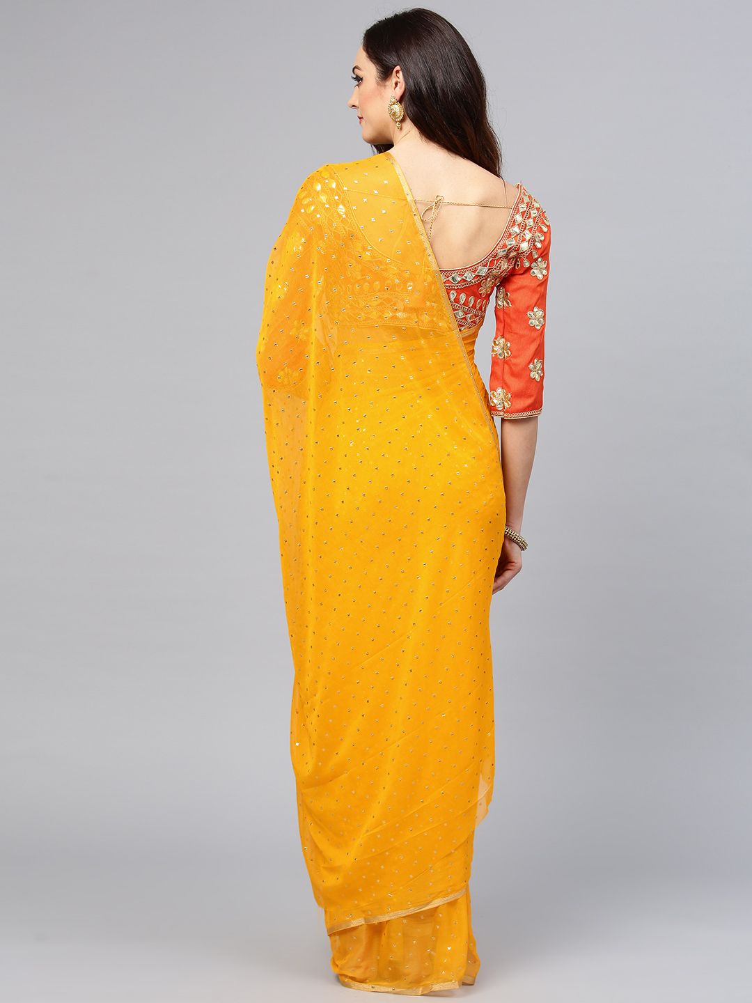 Saree mall Yellow Embellished Saree (Image - 1)