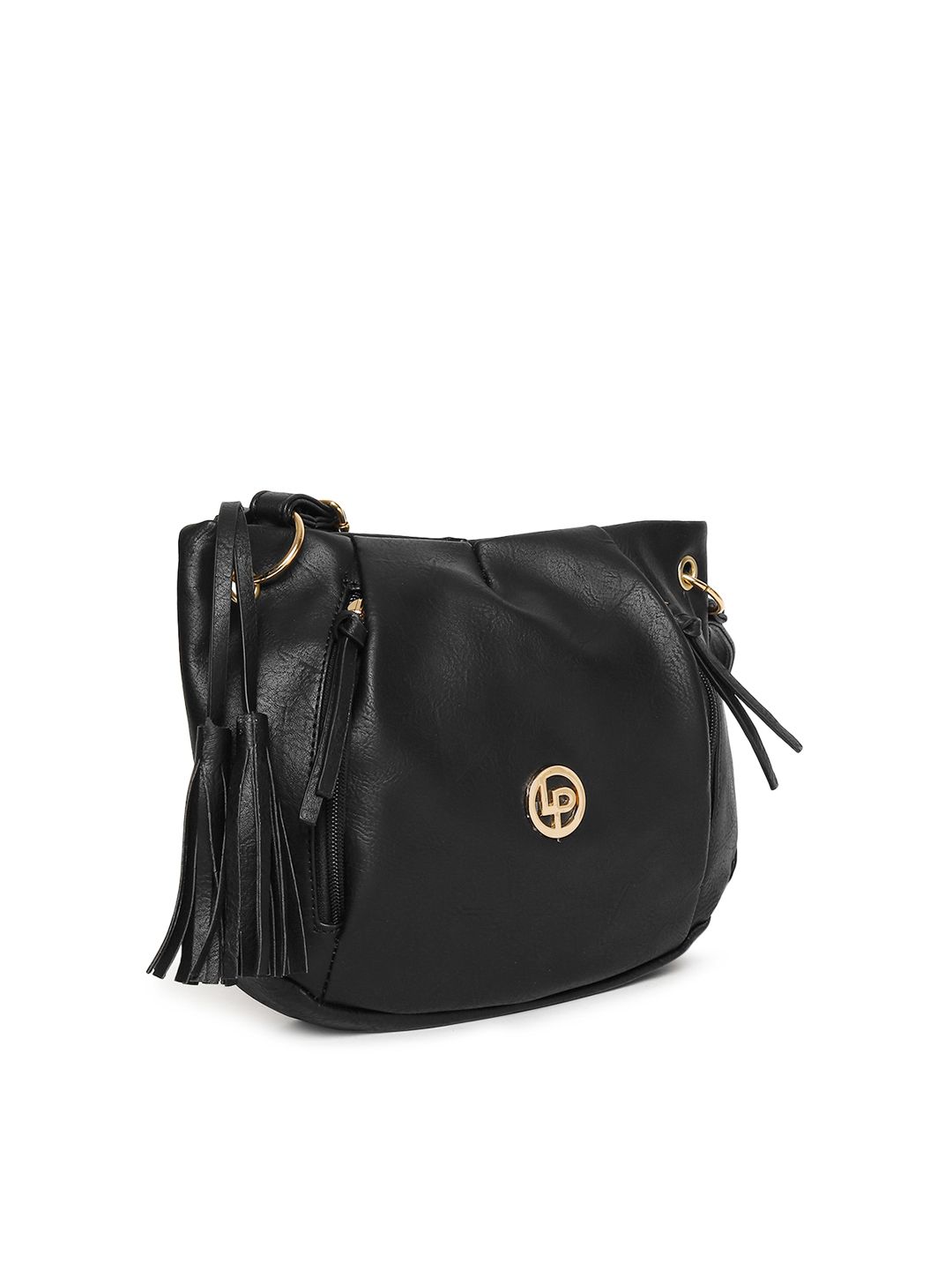 Lino Perros Black Solid Sling Bag (Image - 1)