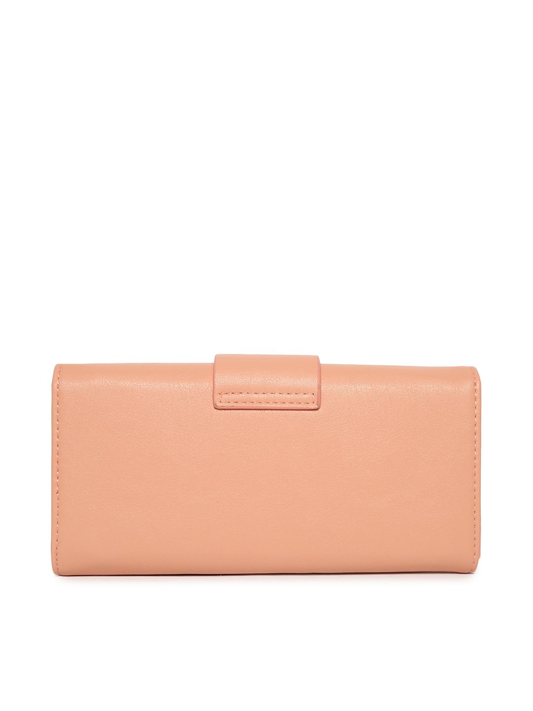 Lino Perros Women Peach-Coloured Solid Three Fold Wallet (Image - 2)