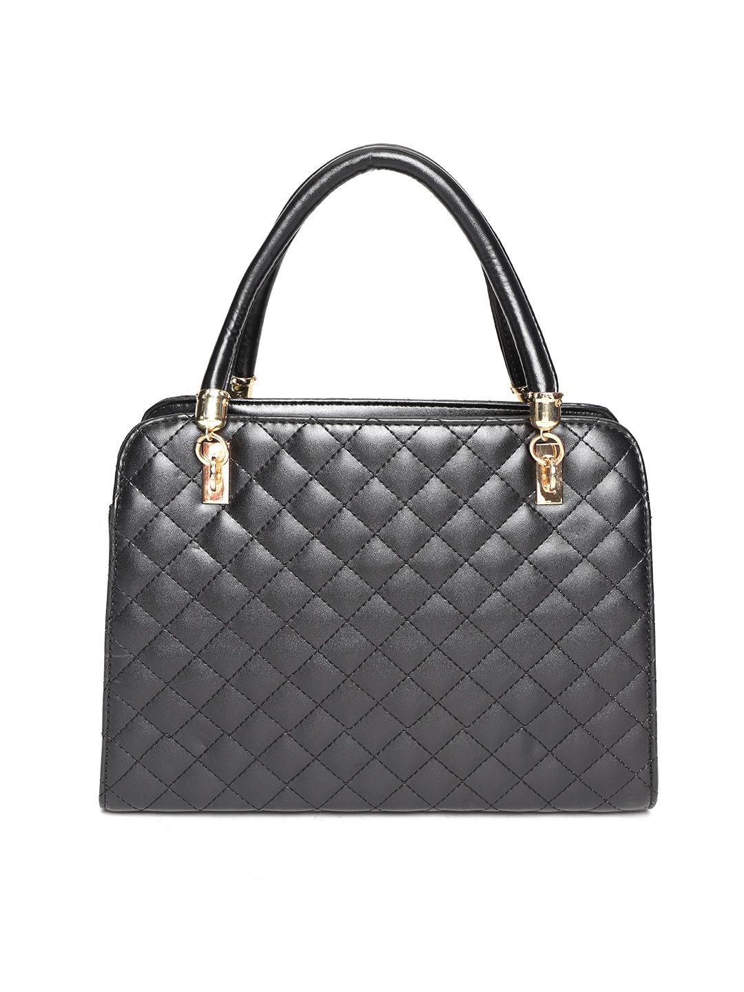 Lino Perros Black Quilted Solid Handheld Bag (Image - 2)