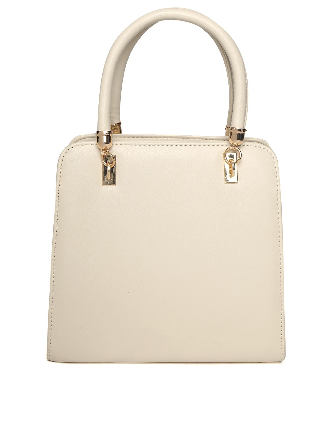 Lino Perros Off-White Solid Handheld Bag with Detachable Sling Strap (Image - 2)