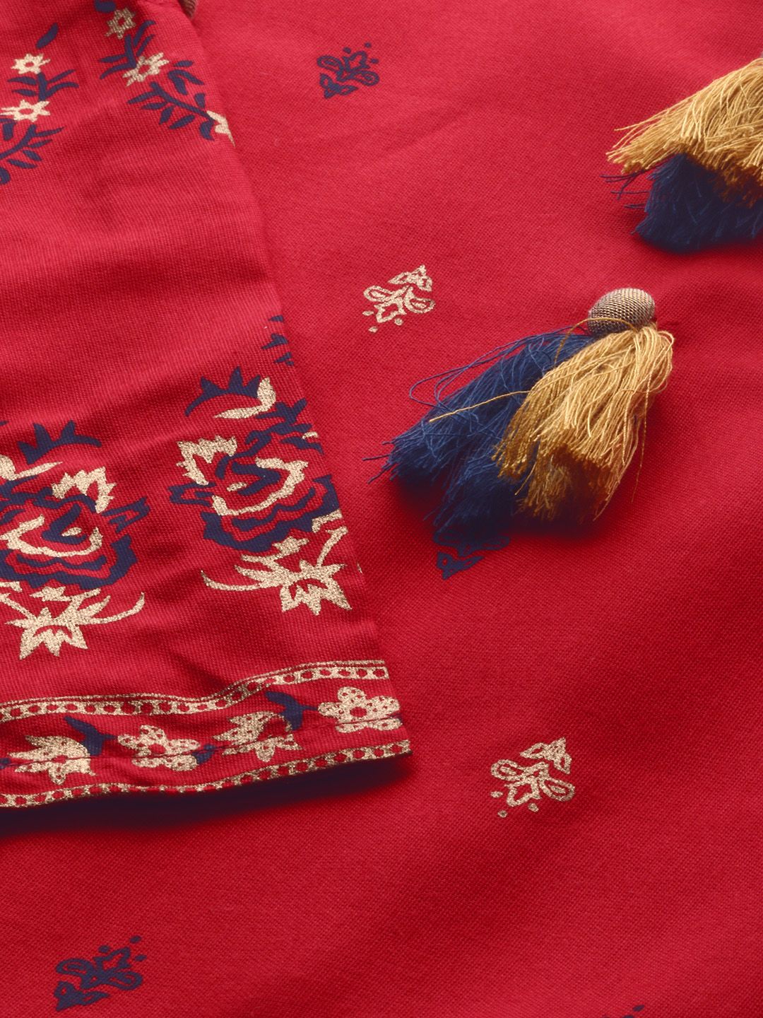 Anouk Women Red Printed A-Line Kurta (Image - 1)