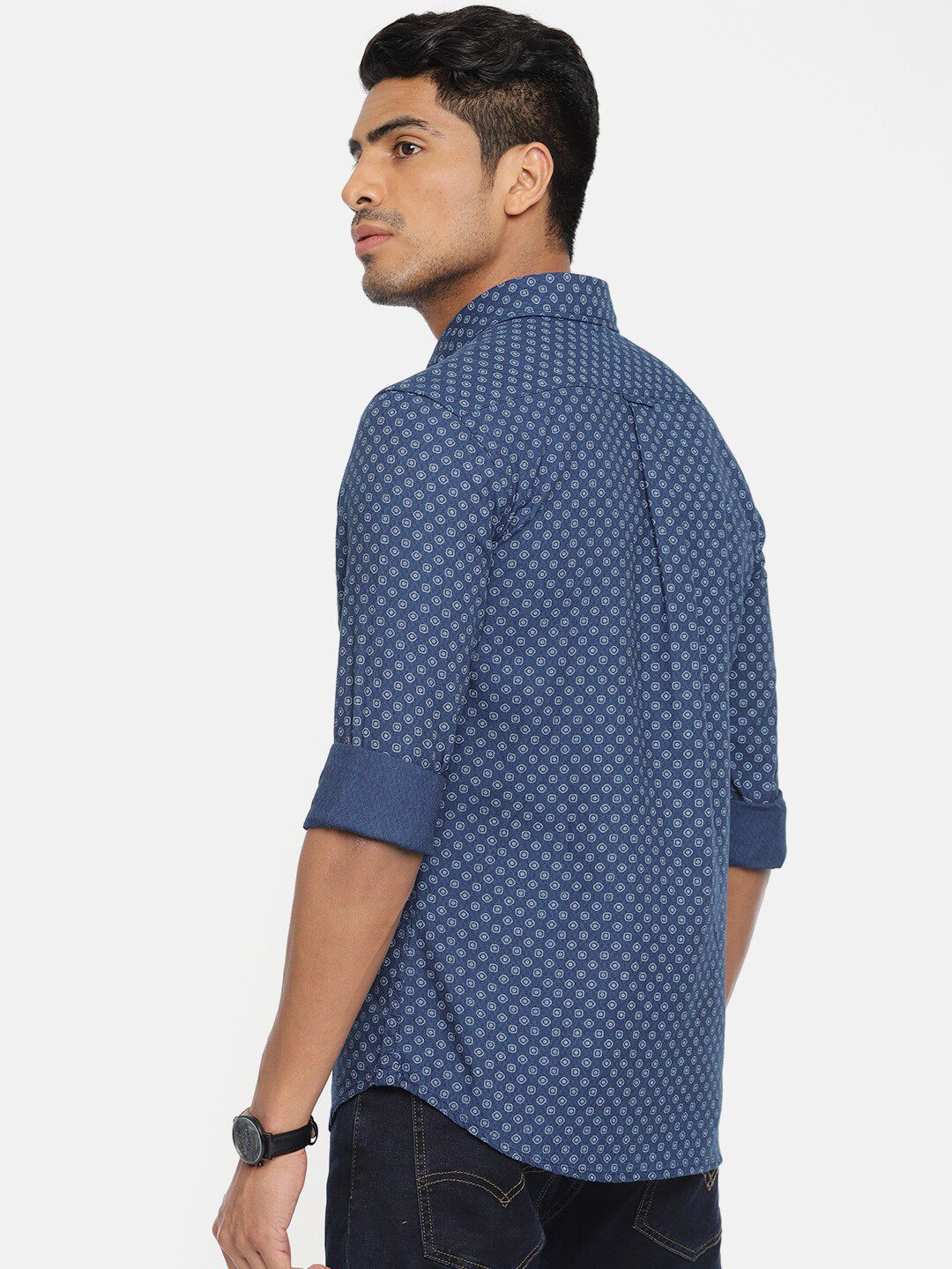 U.S. Polo Assn. Men Blue Tailored Fit Printed Casual Shirt (Image - 3)