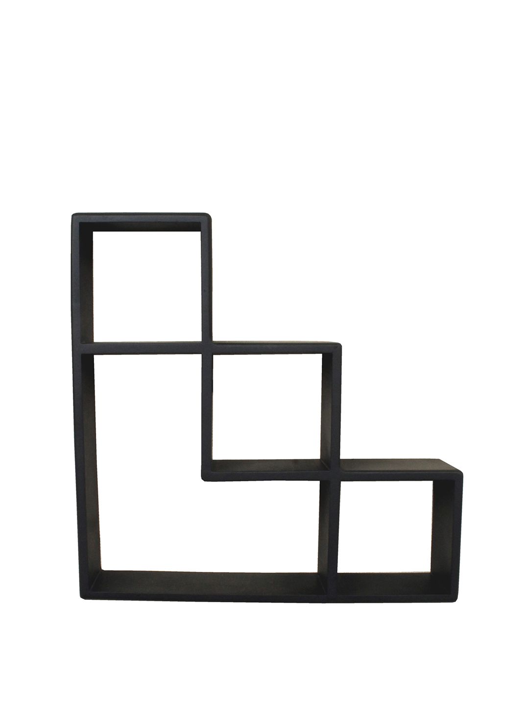 Home Sparkle Black MDF Basic L-Shaped Wall Shelf (Image - 2)