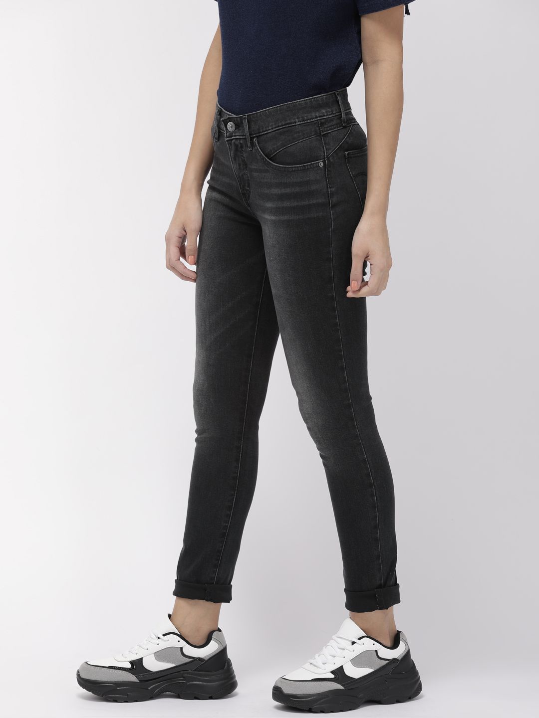 Levis Women Black Revel Shaping Skinny Fit Mid-Rise Clean Look Stretchable Jeans (Image - 1)