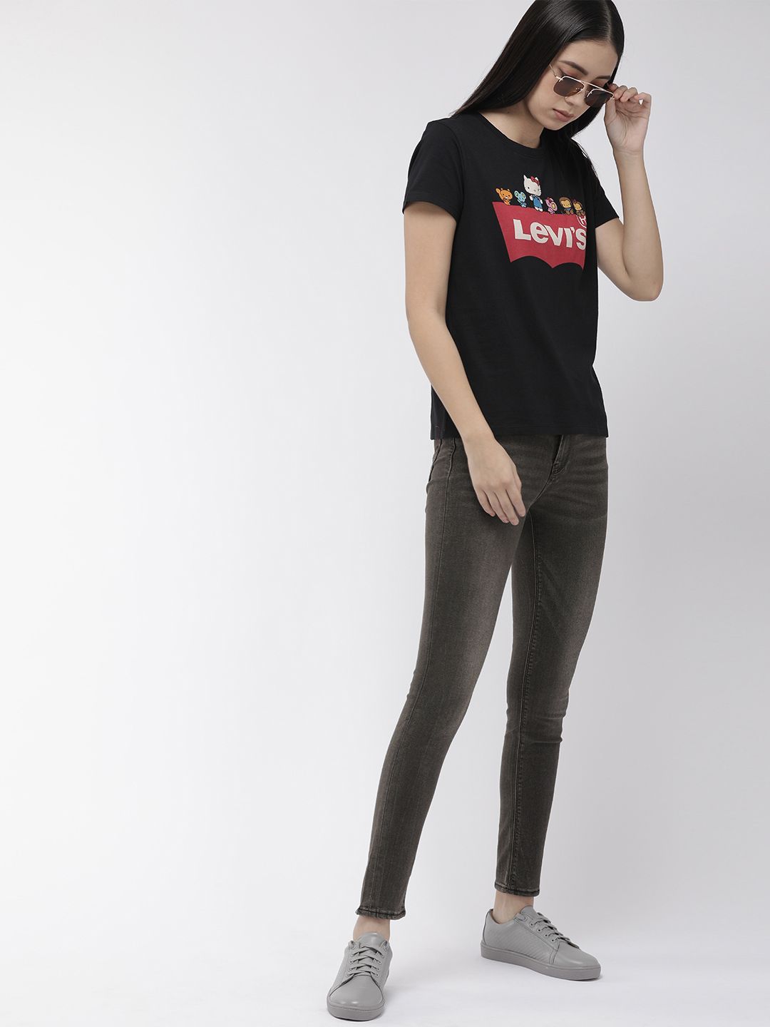 Levis Women Grey 721 Skinny Jeans Fit High-Rise Clean Look Stretchable Jeans (Image - 3)